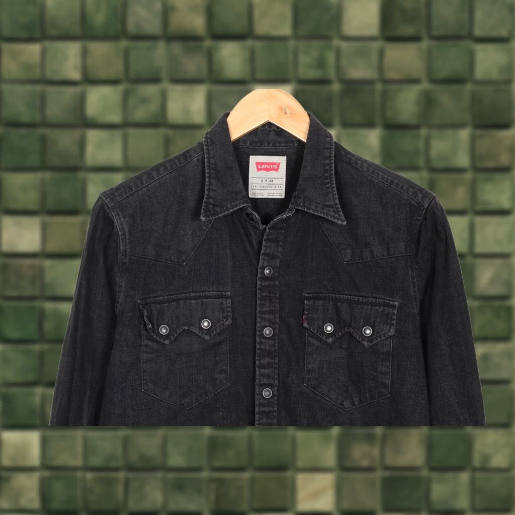Levi's LEVI’S Sawtooth Western Denim Shirt Men S Snap Long Sleeve VG3802 Size US S / EU 44-46 / 1 - 1 Thumbnail
