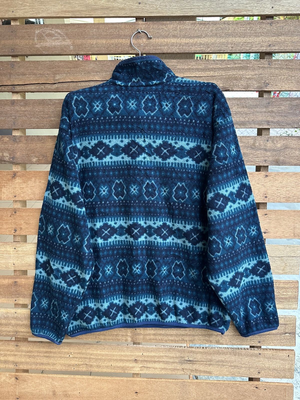 L.L. Bean Vintage LL Bean Navajo Style Fleece Half Button Jumper Size US L / EU 52-54 / 3 - 2 Thumbnail