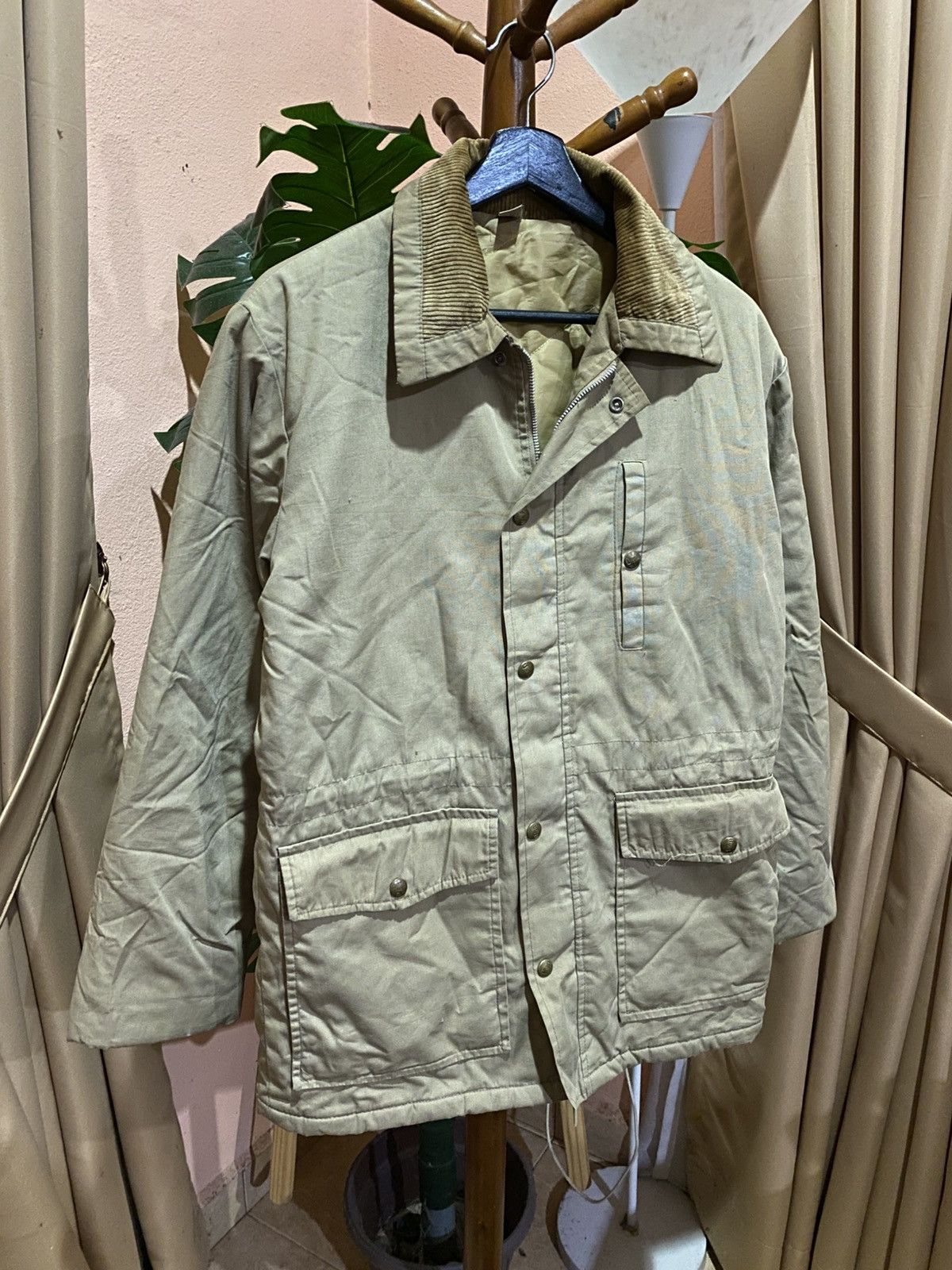 Vintage Vintage Made in USA Corduroy Collar Work Jacket – Khaki Size US S / EU 44-46 / 1 - 5 Thumbnail