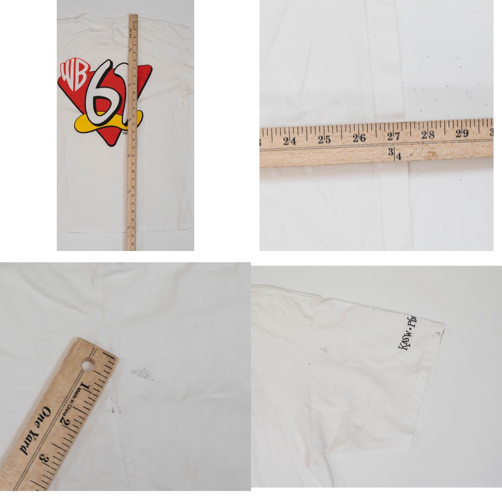 Vintage VINTAGE Warner Bros T-Shirt 90s Promo White Cotton Short Sleeve Crew Neck M Men Size US M / EU 48-50 / 2 - 8 Thumbnail