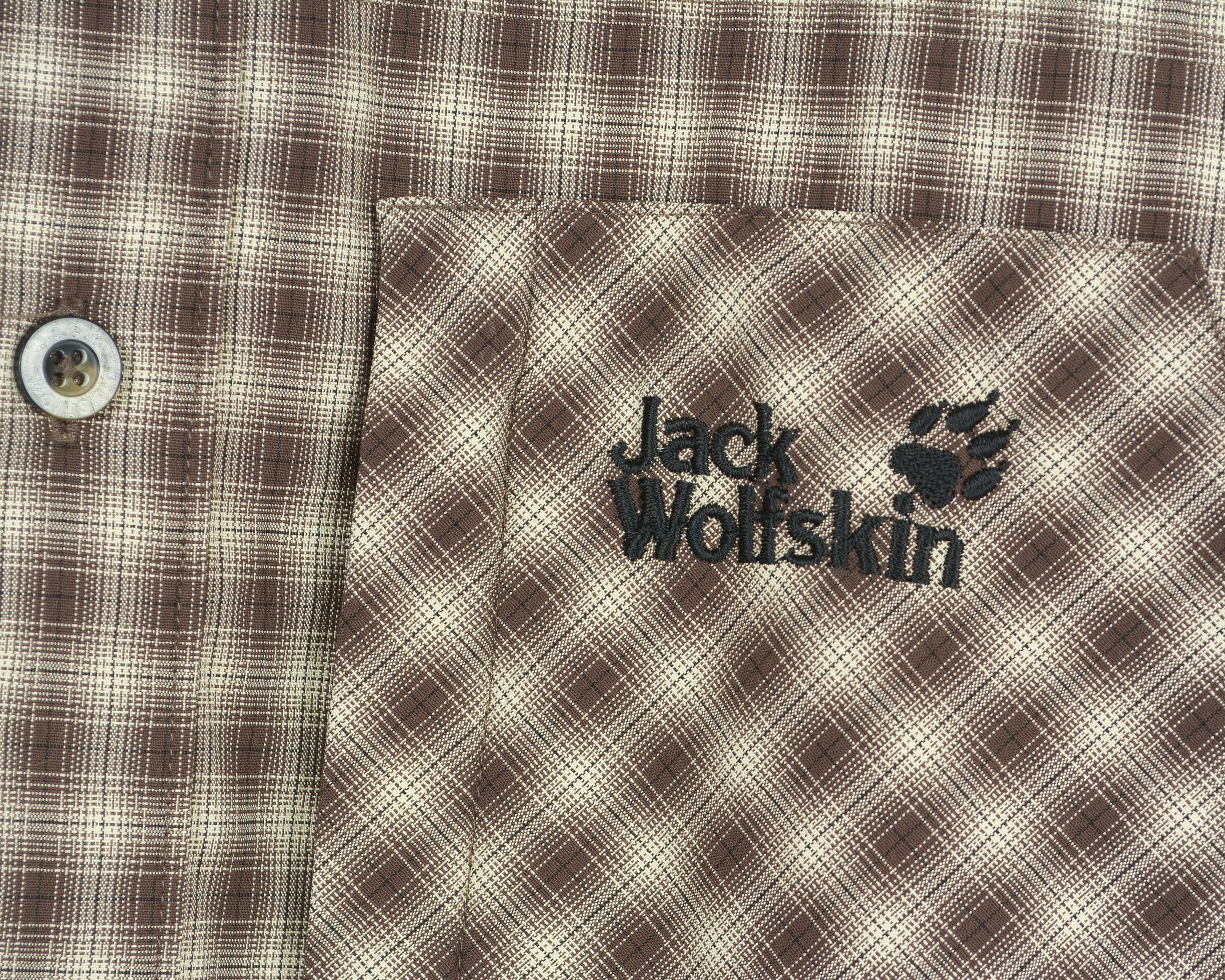 Jack Wolfskin Casual Shirt M Checked Short Sleeved Outdoor Hiking Brown Size US M / EU 48-50 / 2 - 4 Thumbnail