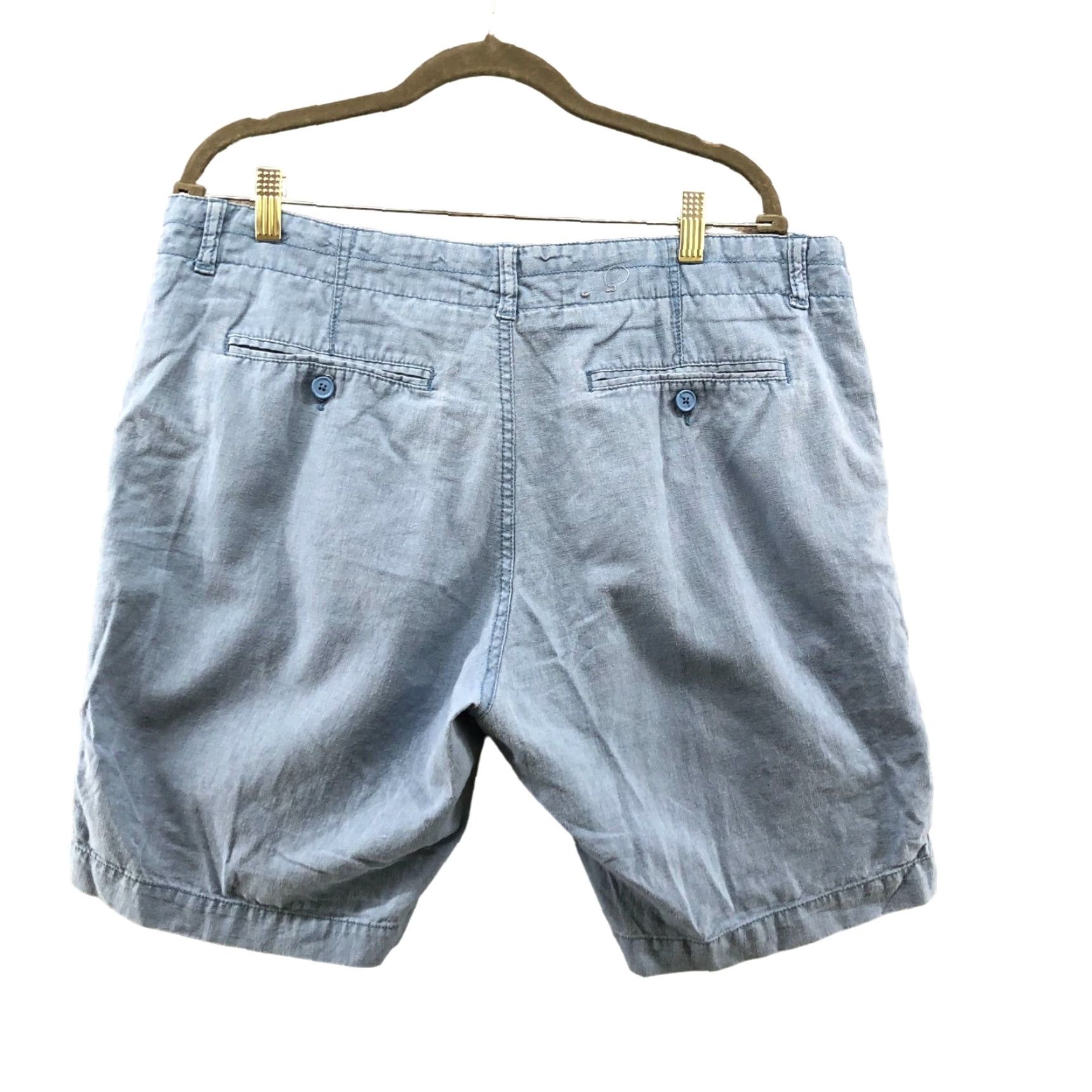 Madison VINTAGE Maddison Linen Blend Chino Shorts Mens XL Beach Summer Casual Blue 8" Inseam Size US 38 / EU 54 - 2 Thumbnail