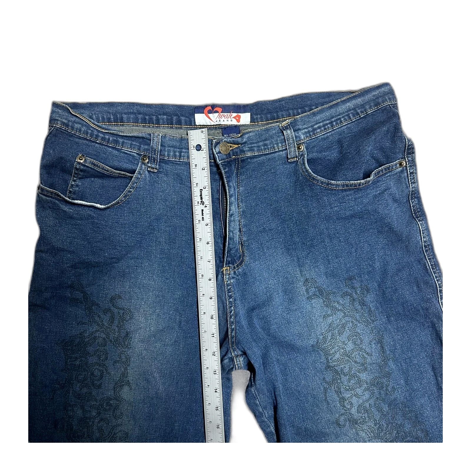 The Unbranded Brand Mwah Jeans Denim Design Straight Leg Design Patterns Women S Size US 26 / EU 42 - 3 Thumbnail