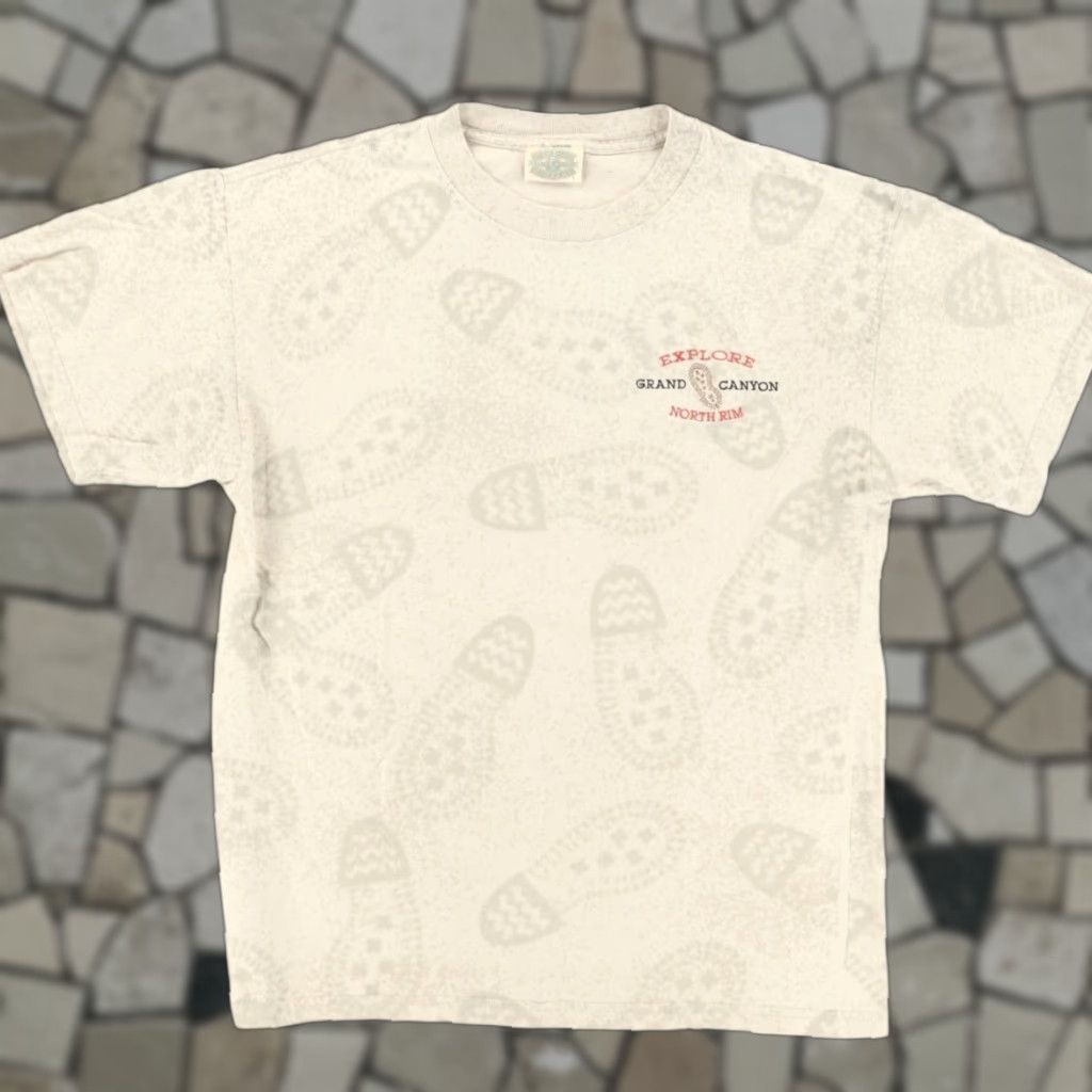 FRED VINTAGE Fred Harvey Trading Footprints All Over Print T-Shirt Beige Men's L Size US L / EU 52-54 / 3 - 1 Thumbnail