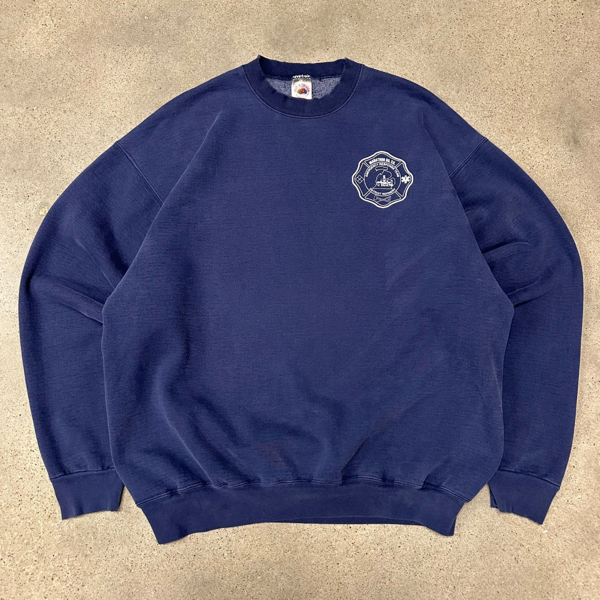 Vintage Vintage 90s Detroit Emergency Oil Response Team Sweatshirt Size US XXL / EU 58 / 5 - 1 Thumbnail