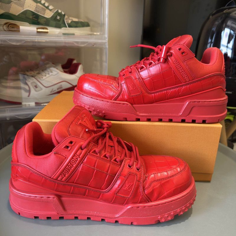 Louis Vuitton Trainer Maxi Red Leather Sneakers -2508