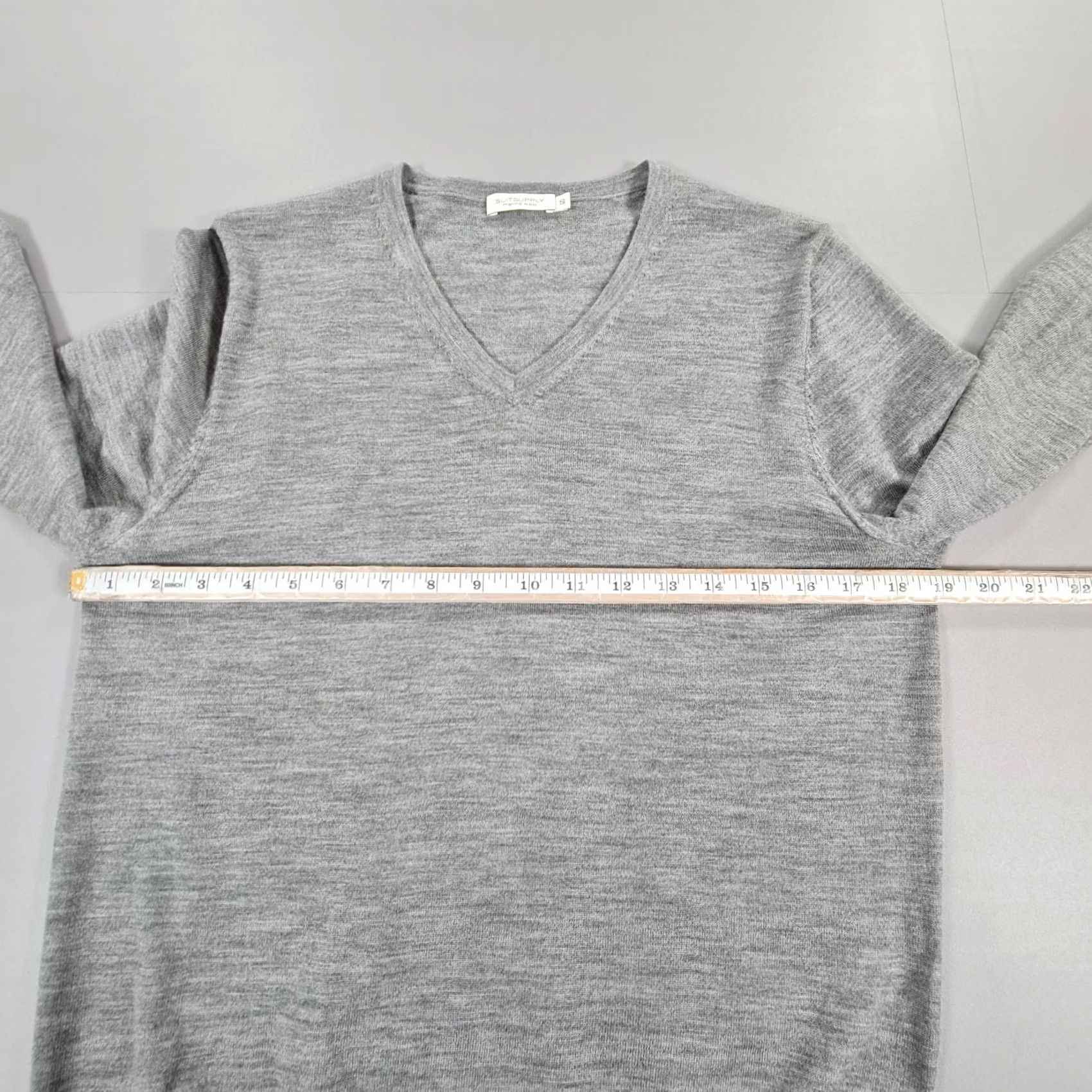 Suitsupply Suitsupply Mens Jumper Grey Small 100% Merino Wool Lightweight Knit Pullover Size US S / EU 44-46 / 1 - 5 Thumbnail
