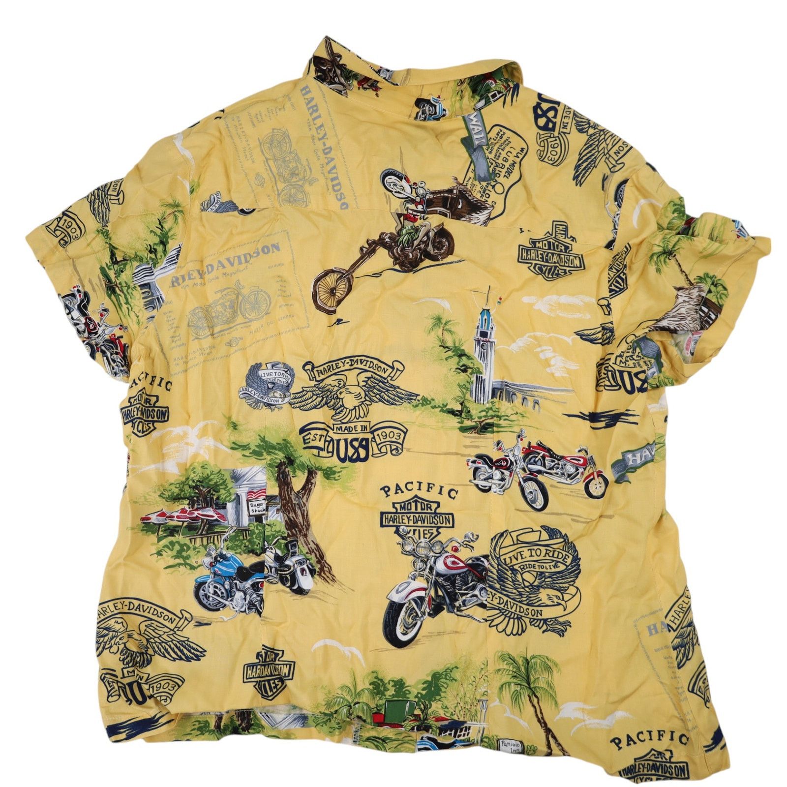 Harley Davidson × Vintage Vintage Harley Davidson Silk Hawaiian Shirt Size L / US 10 / IT 46 - 7 Thumbnail