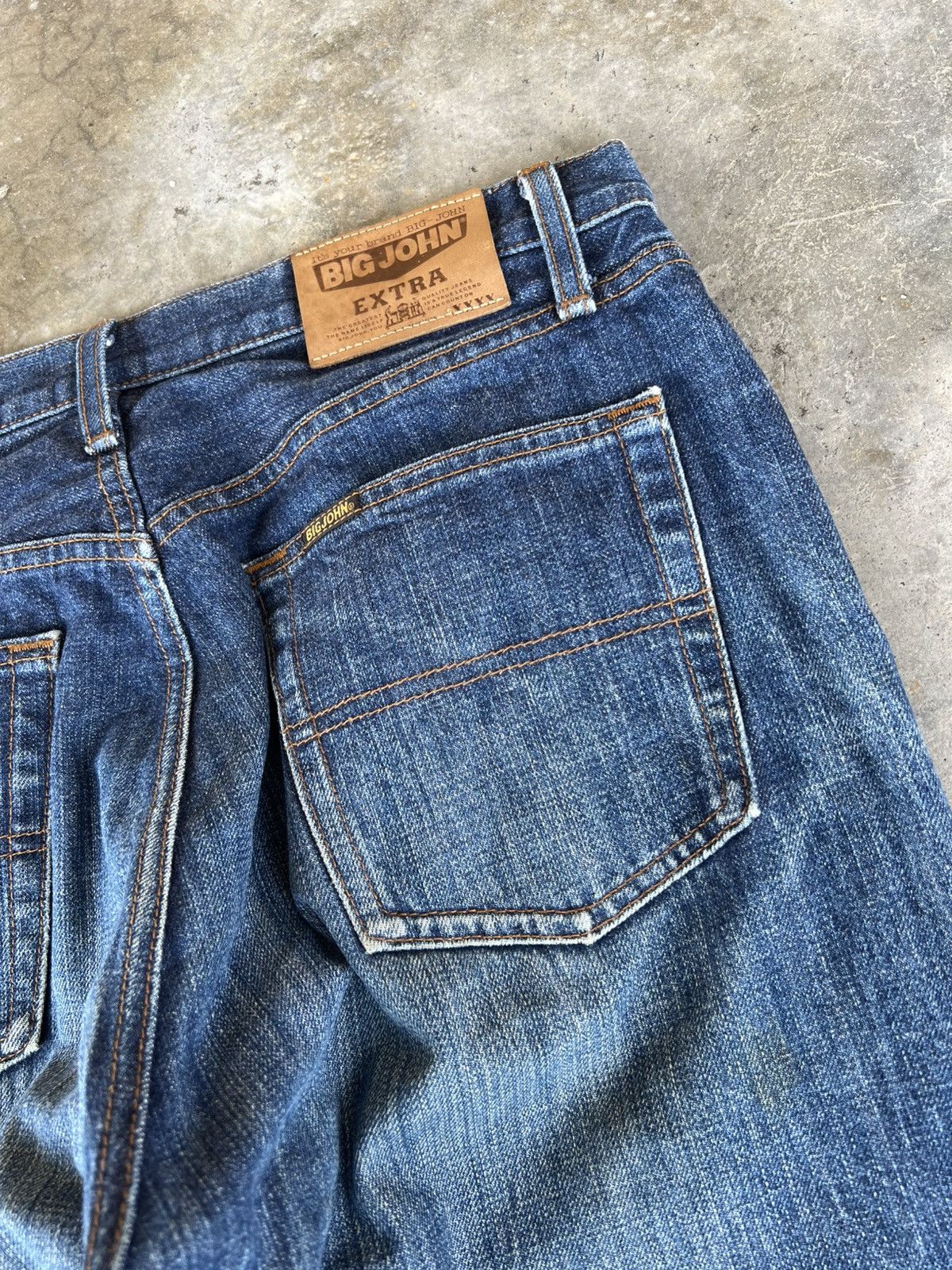 Big John × Japanese Brand 💥Baggy💥Vintage Big John Extra Blue Jean Size US 32 / EU 48 - 20 Thumbnail