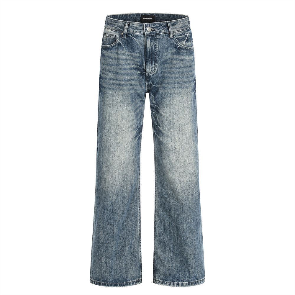 Jean American washed punk men's loose flared vintage jeans Size US 32 / EU 48 - 1 Thumbnail