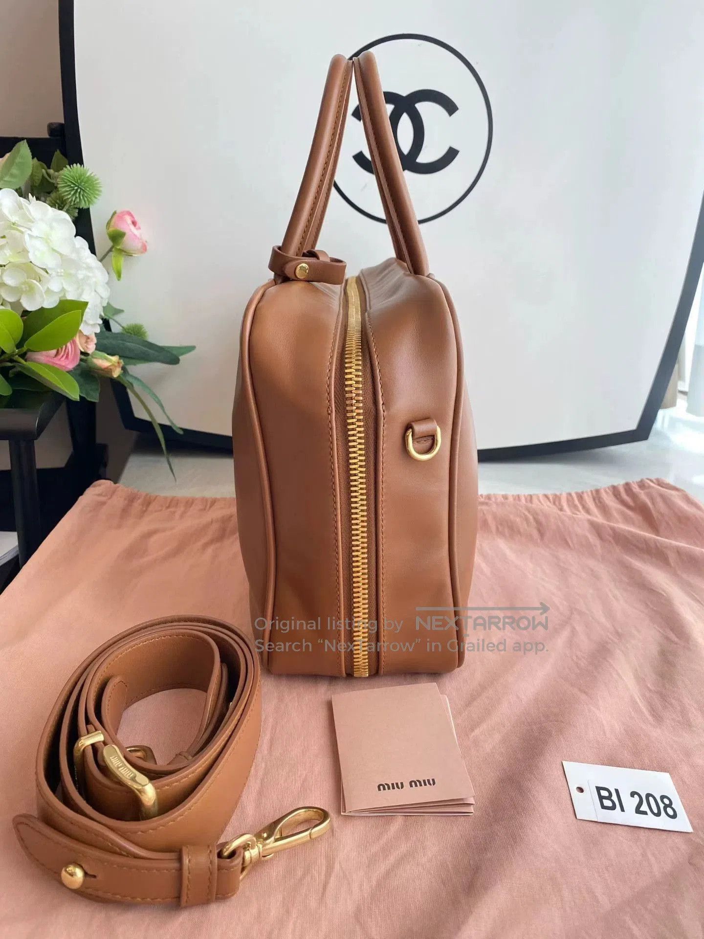 Miu Miu MIU MIU Cognac Women's Vintage Embossed Briefcase/ Size ONE SIZE - 6 Thumbnail