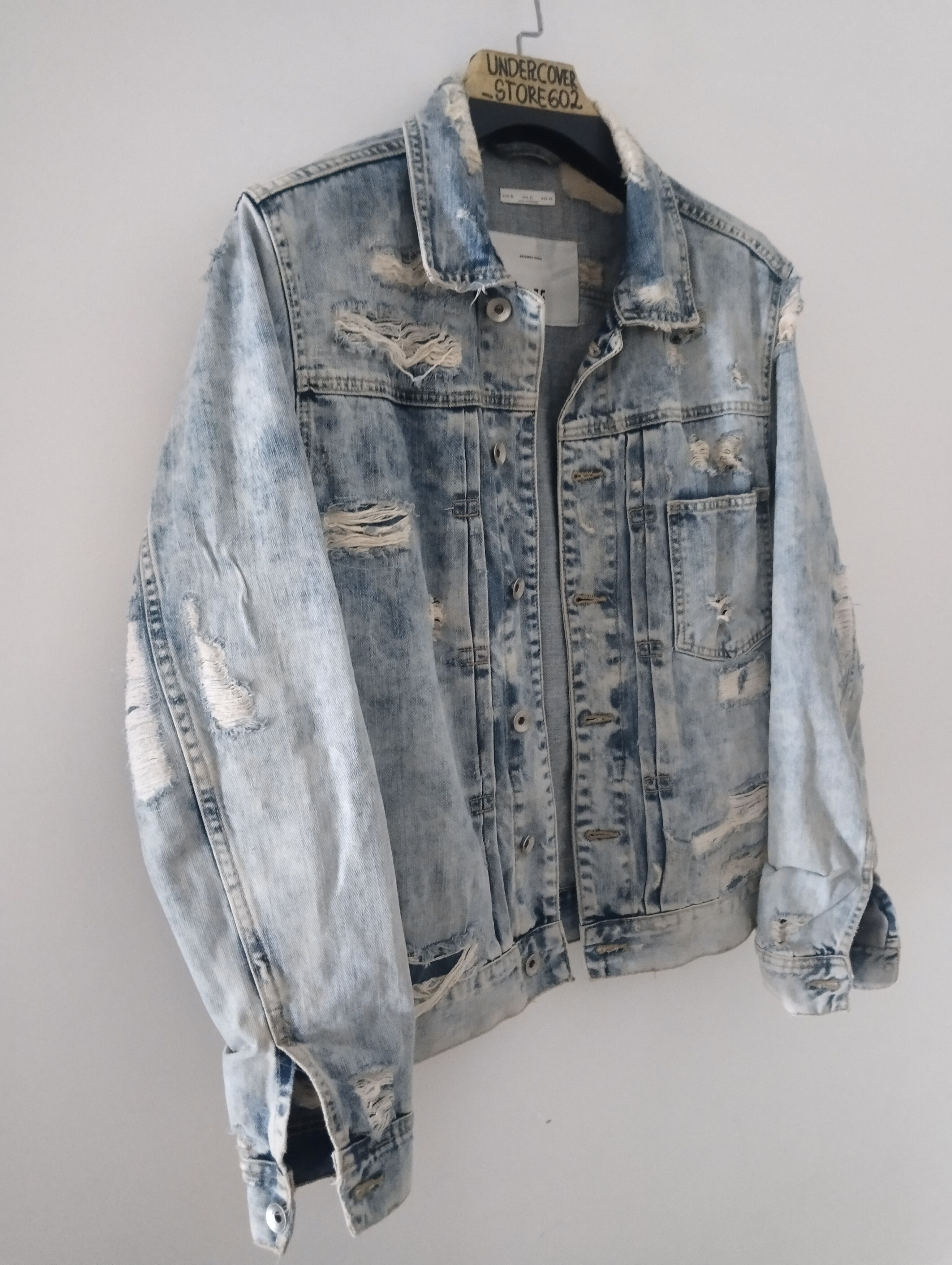 Zara 🔥Rare Distressed Trashed Denim Jacket by ZARA Size US XL / EU 56 / 4 - 5 Thumbnail