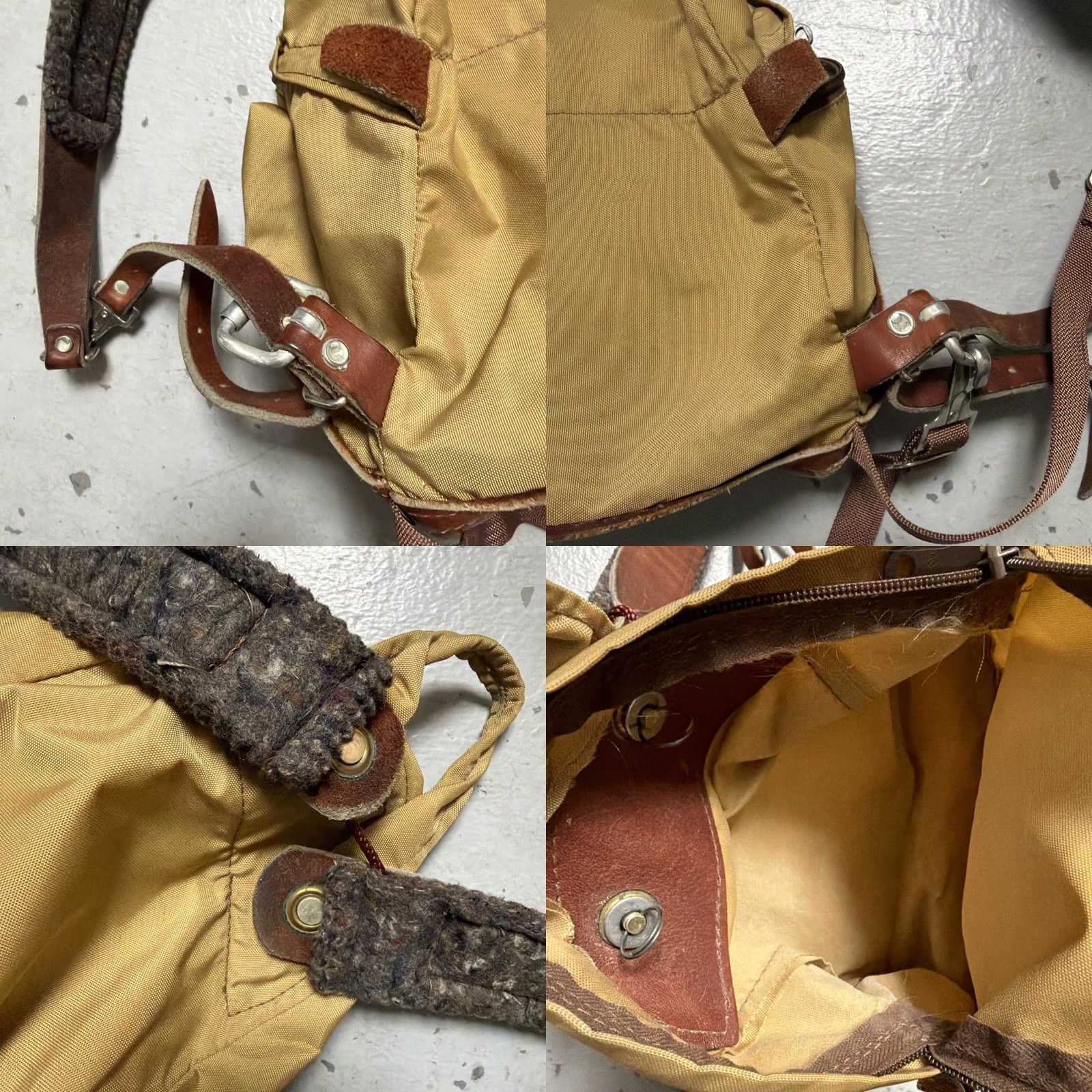 Vintage VINTAGE Alpine Designs Teardrop Canvas Leather Camp Hike Trail Backpack Rucksack Unisex Brown Small"} Size ONE SIZE - 8 Thumbnail