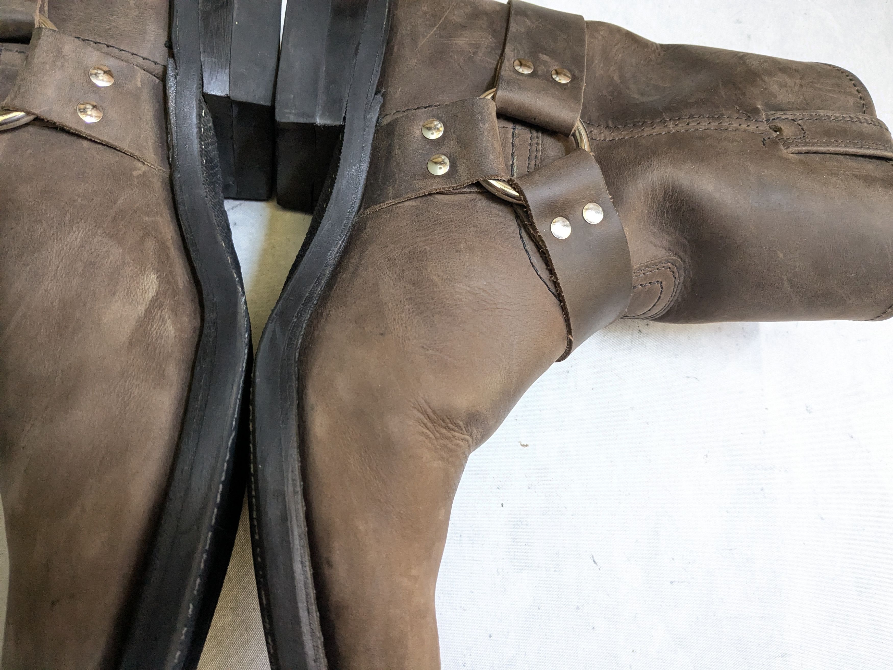 Frye Frye Harness Boots Brown Leather 11.5 M Buckle Strap Size US 11.5 / EU 44-45 - 11 Thumbnail
