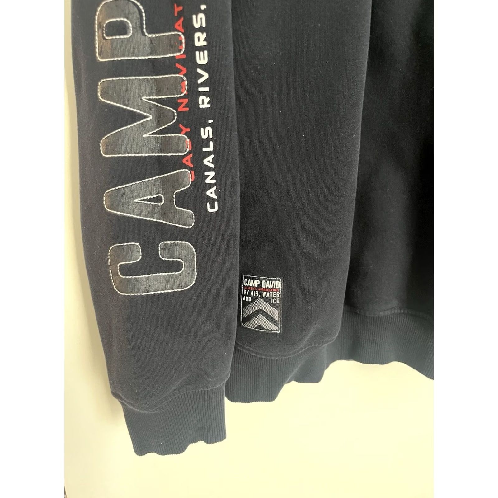 Vintage CAMP DAVID Jacket Mens XL Bomber quarter Zip Logo Lined Blue Size US XL / EU 56 / 4 - 5 Thumbnail