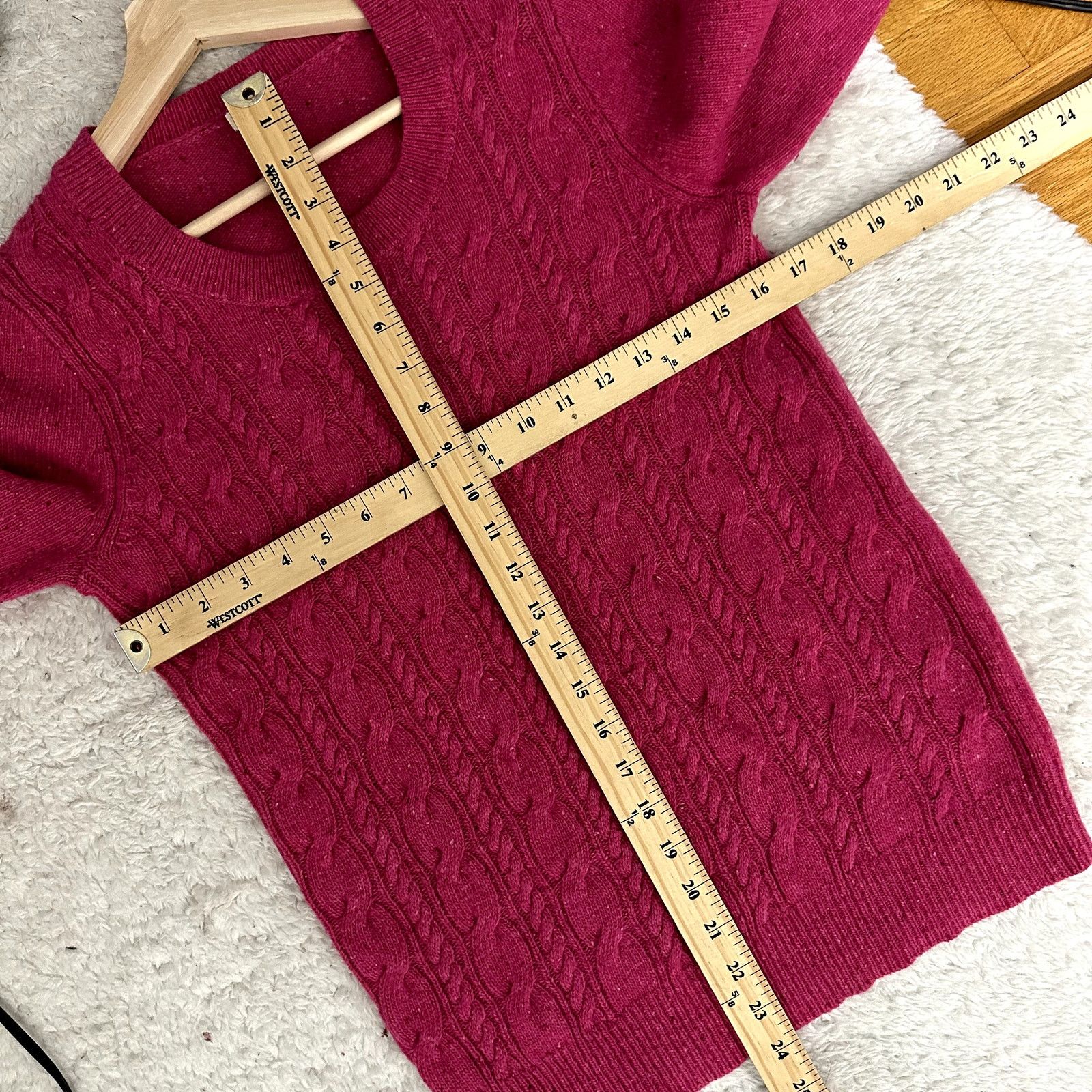 J.Crew J Crew Pink Lambs Wool Cable Knit Cableknit Sweater S Small Size S / US 4 / IT 40 - 7 Thumbnail