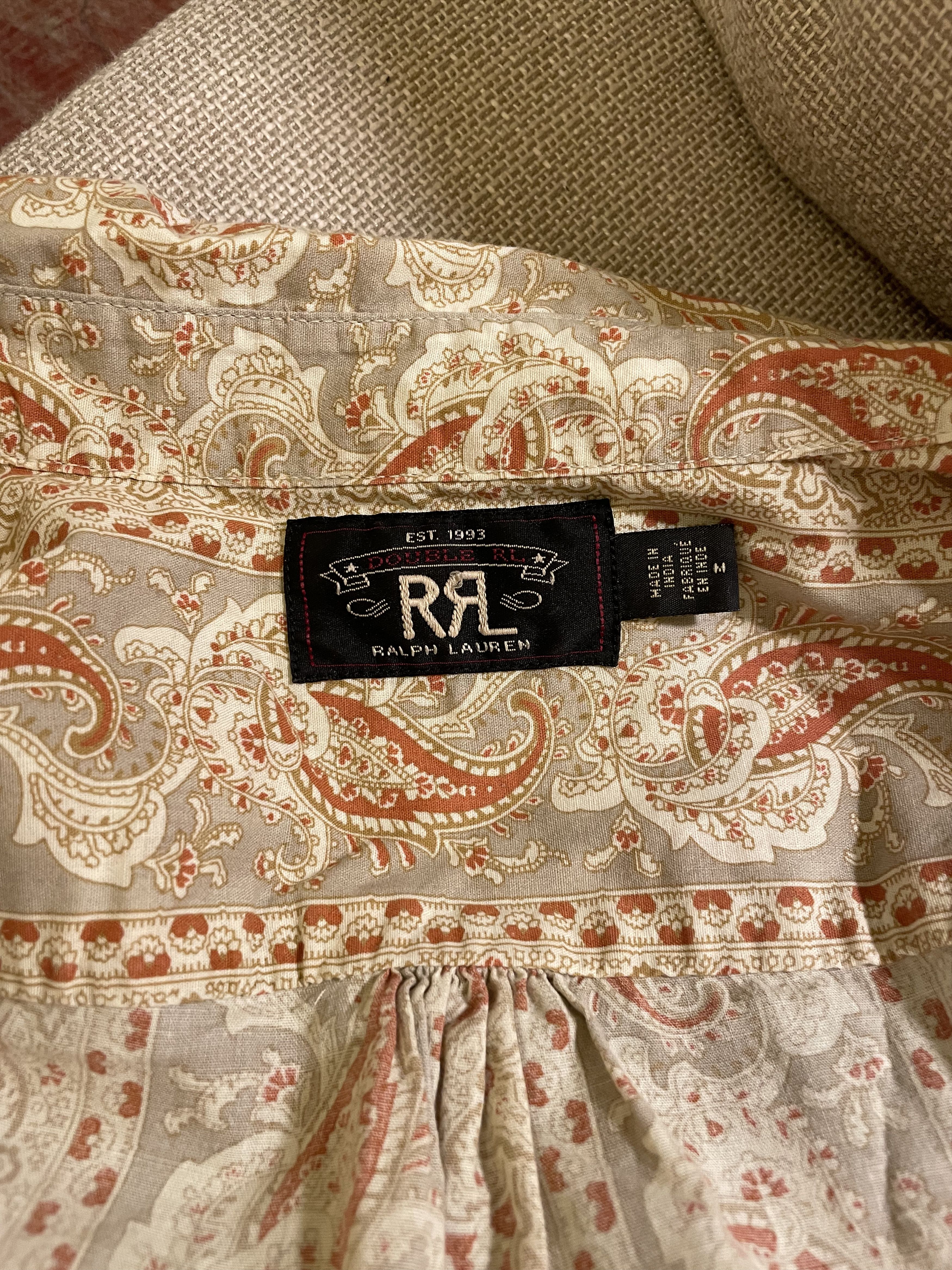 RRL Ralph Lauren RRL (Double RL) Paisley Work Shirt – Long Sleeve (Size M) Size US M / EU 48-50 / 2 - 5 Thumbnail