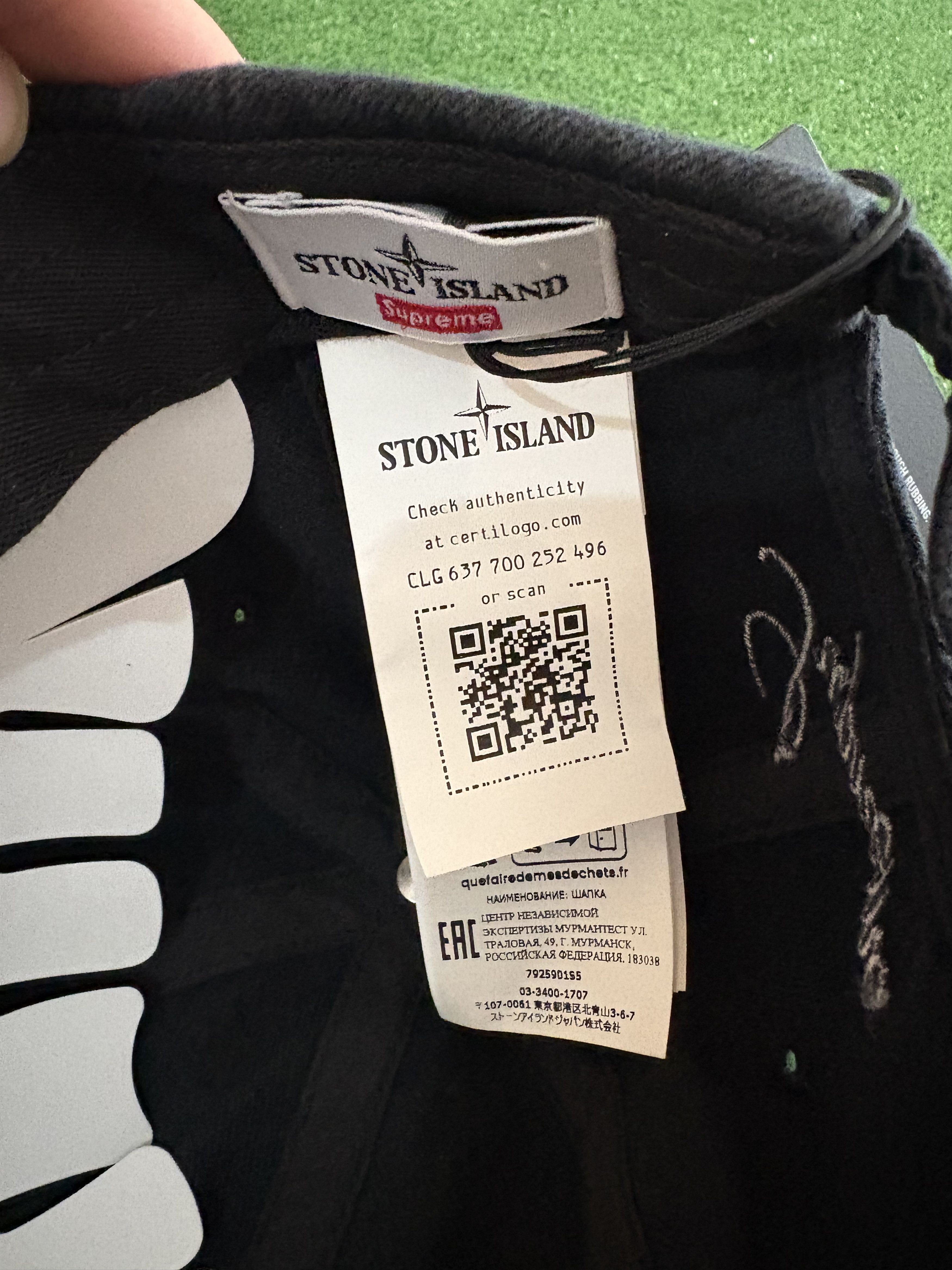 Stone Island × Supreme Supreme x Stone Island Cap 6 Pan Black Denim FW23 Size ONE SIZE - 6 Thumbnail