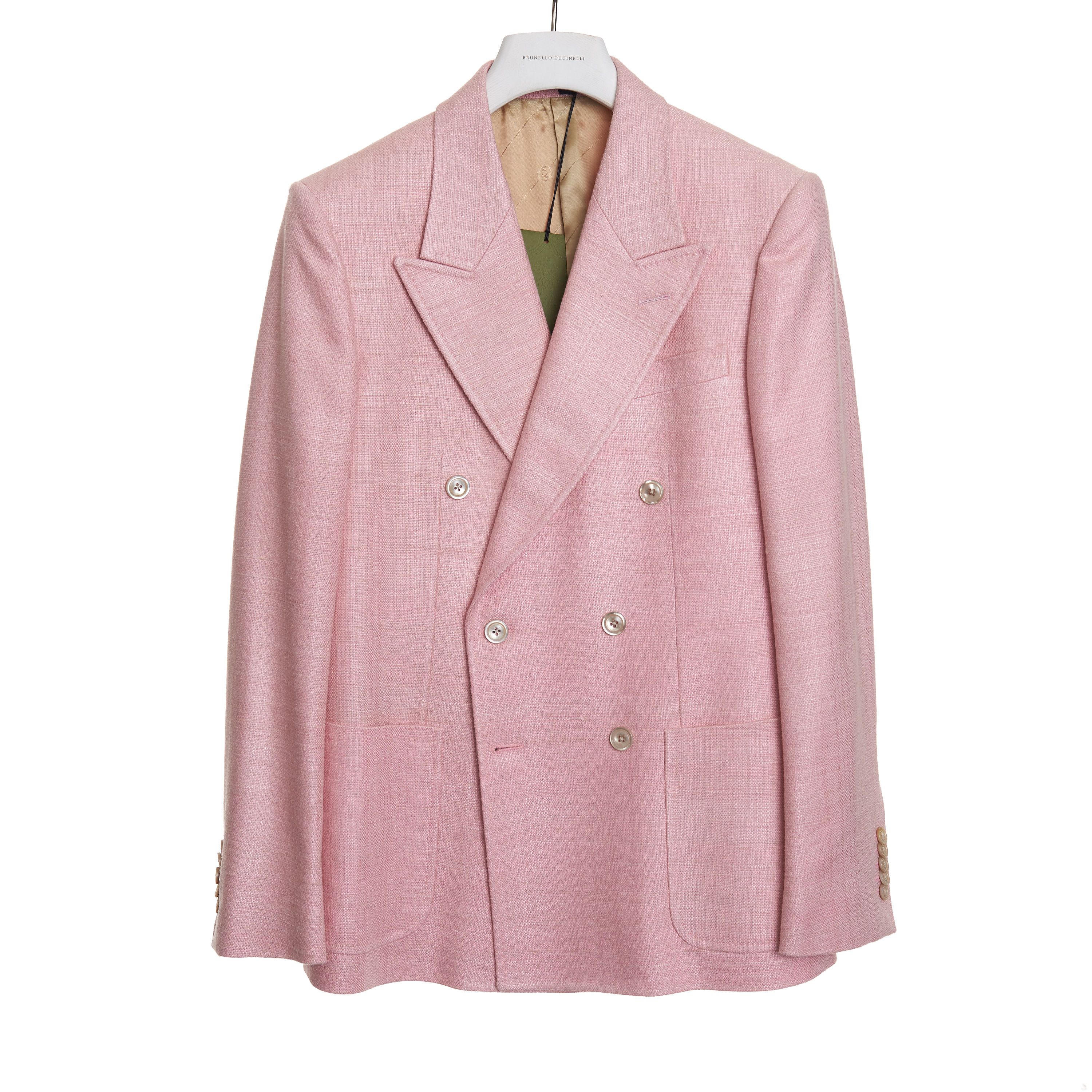 Gucci Double Breasted Blazer Jacket In Pink Bourette Silk Size 36R - 1 Thumbnail