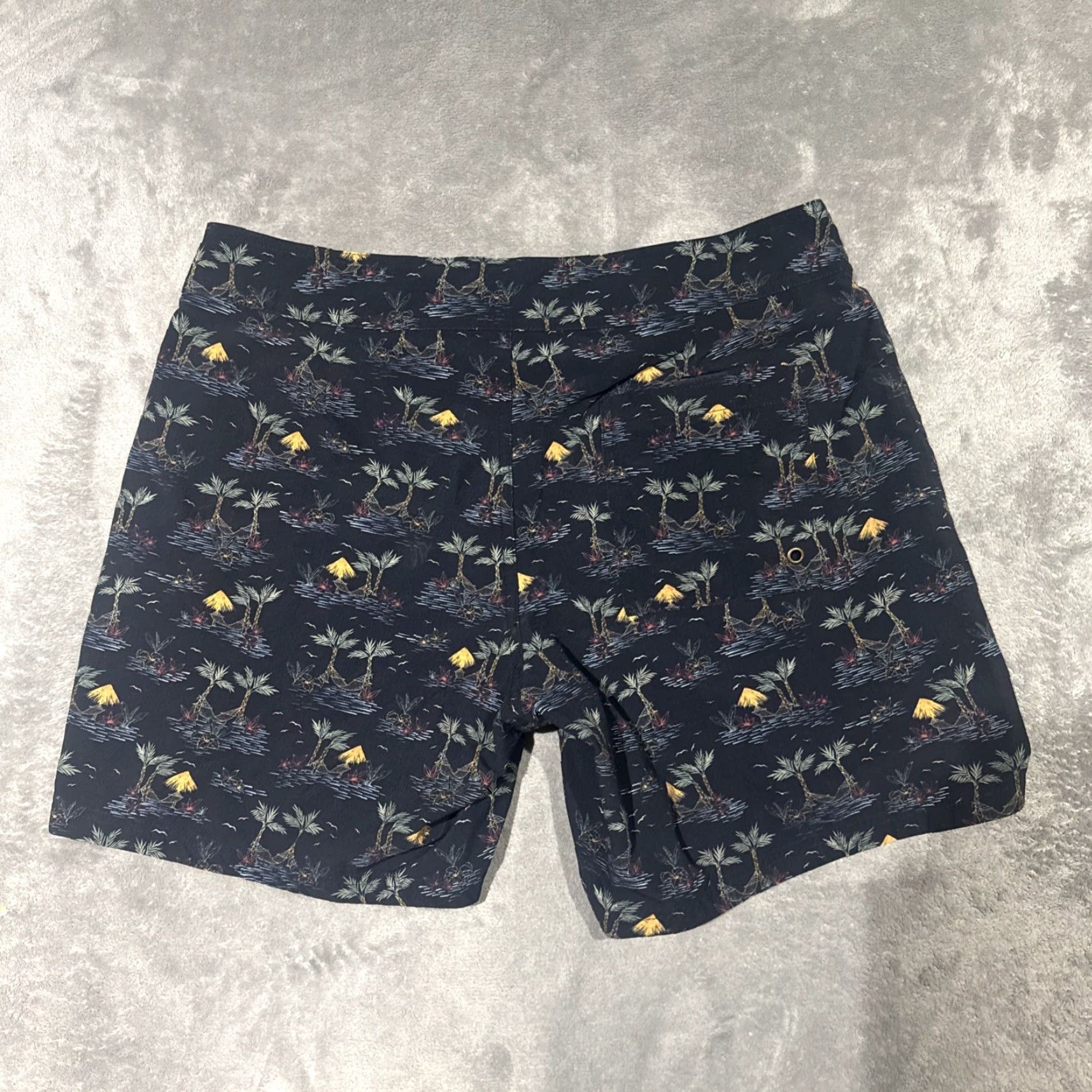 Marine Layer Marine Layer Simmons Board Short Mens 33 Blue Palm Tree Tropical Print Trunks Size US 33 - 7 Thumbnail