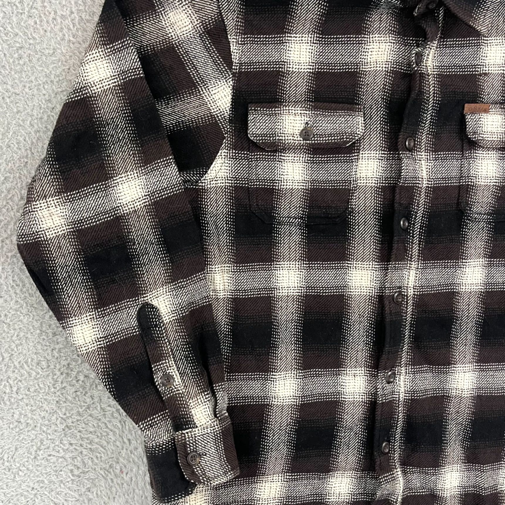 Orvis Orvis Shirt Mens M Brown Plaid Flannel Long Sleeve Button Pocket Heavy Cotton Size US M / EU 48-50 / 2 - 5 Thumbnail