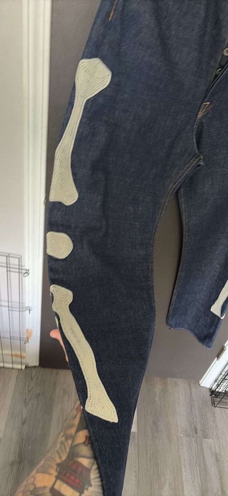 Kapital Kapital Okagilly 12.5 Oz Denim “skeleton” jeans Size US 34 / EU 50 - 3 Thumbnail