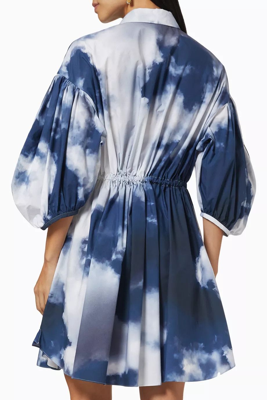 Alexander McQueen o1y0325 Shirt Mini Dress in Blue & White Size M / US 6-8 / IT 42-44 - 3 Thumbnail