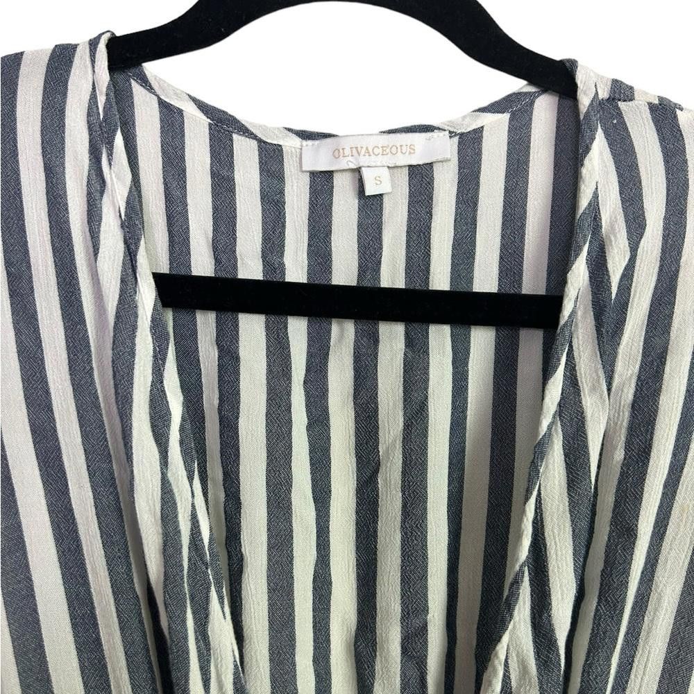 Designer Olivaceous l Striped Low Plunge High Low Dress Small Size S / US 4 / IT 40 - 4 Thumbnail