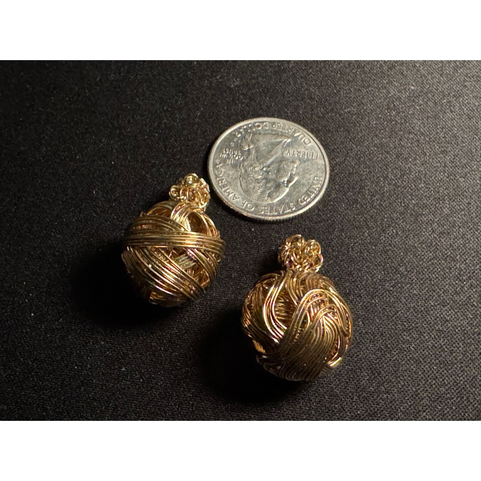 Other Vintage Gold tone Artisan Made Double Sided Post Earrings Size ONE SIZE - 5 Thumbnail