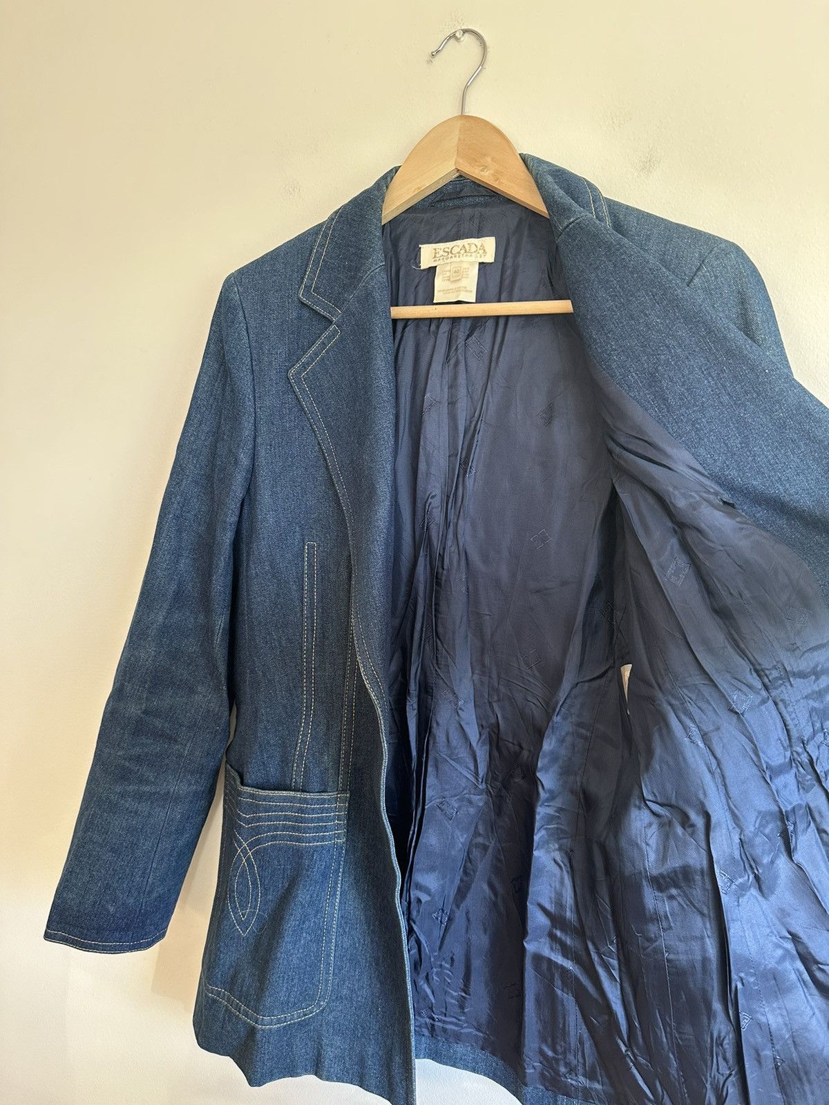 Designer × Escada × Vintage Escada Denim blazer luxury Designer vintage Size S / US 4 / IT 40 - 5 Thumbnail