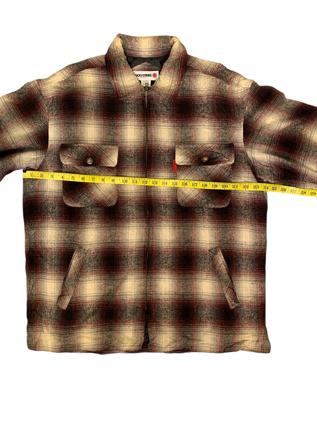 Japanese Brand Rare Design Vintage Lucky Strike Flannel Zipper Light Jacket Size US M / EU 48-50 / 2 - 9 Thumbnail