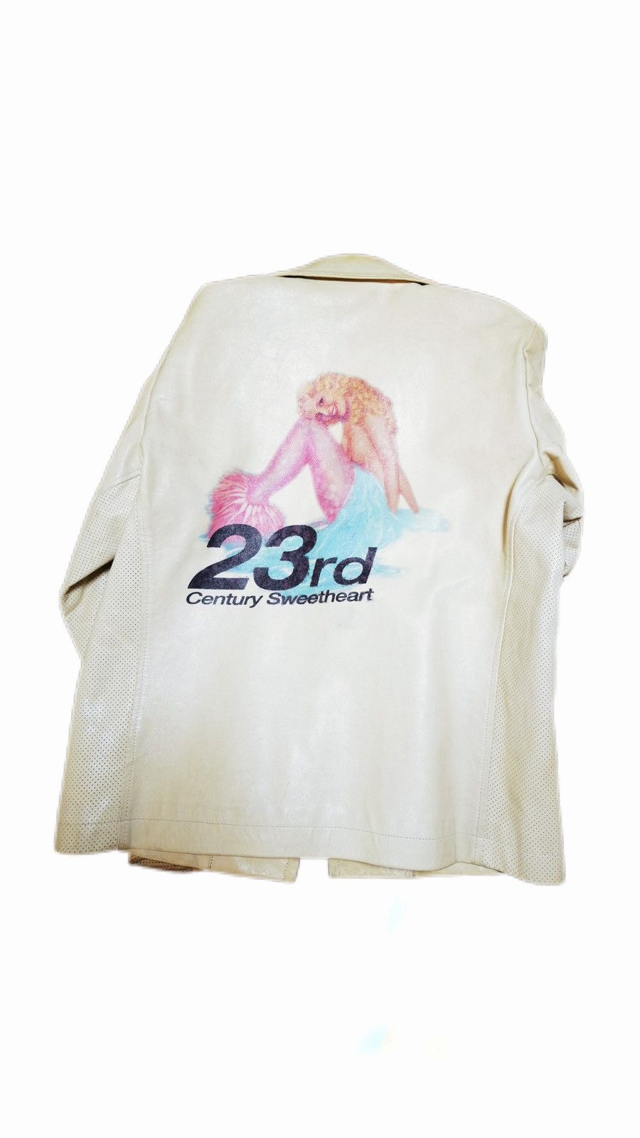 image of 1991 Aw Yohji Yamamoto 23 Century Sweetheart Leather Jacket in White, Men's (Size Large)