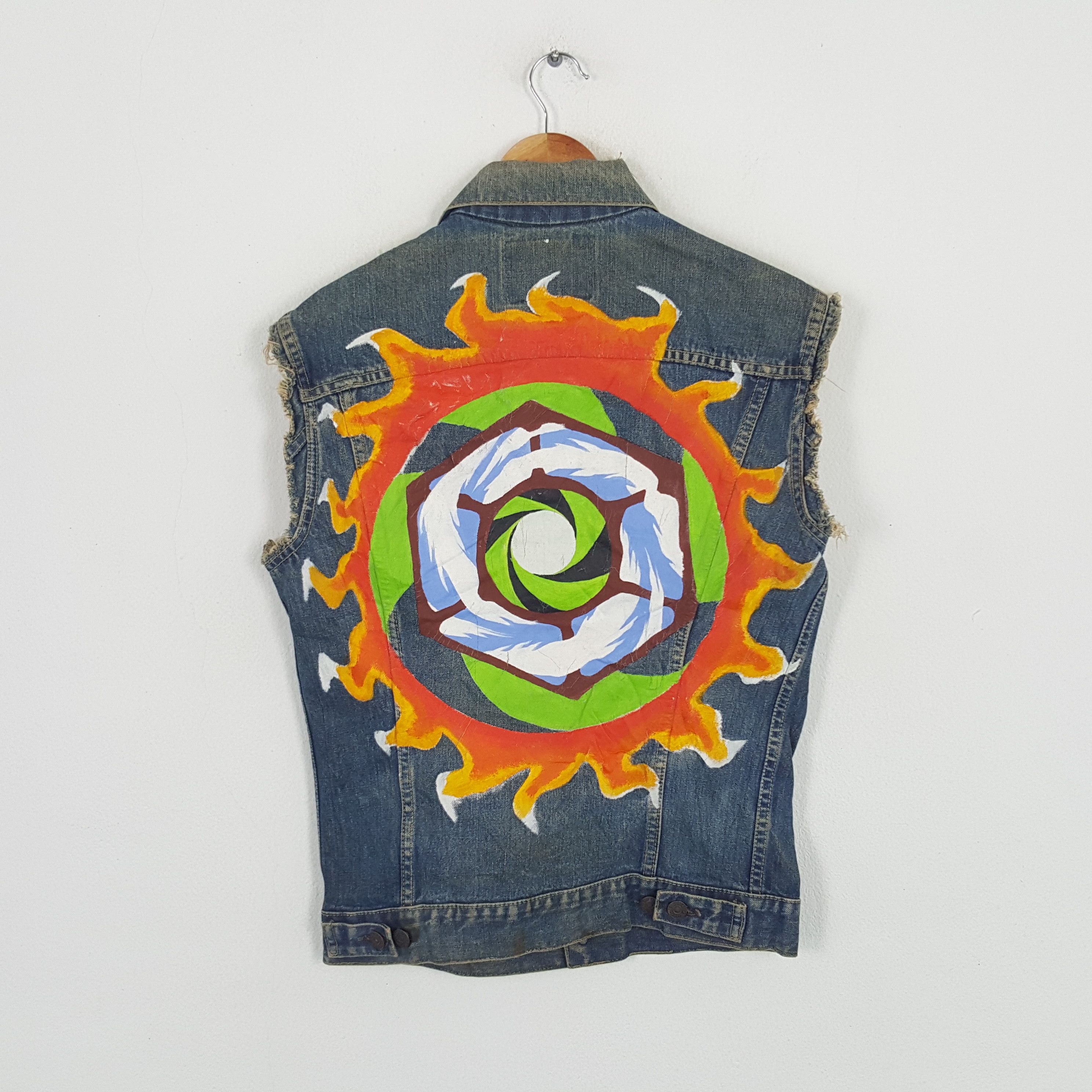 Levi's × Vintage Vintage Levi's 501 Big E Distressed Sleeveless Denim Jacket Size US S / EU 44-46 / 1 - 1 Thumbnail
