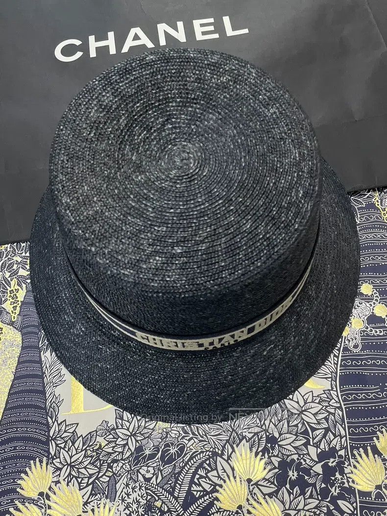Dior Dior Size58 Blue letter embroidered straw-knitted fisherman Size ONE SIZE - 1 Thumbnail