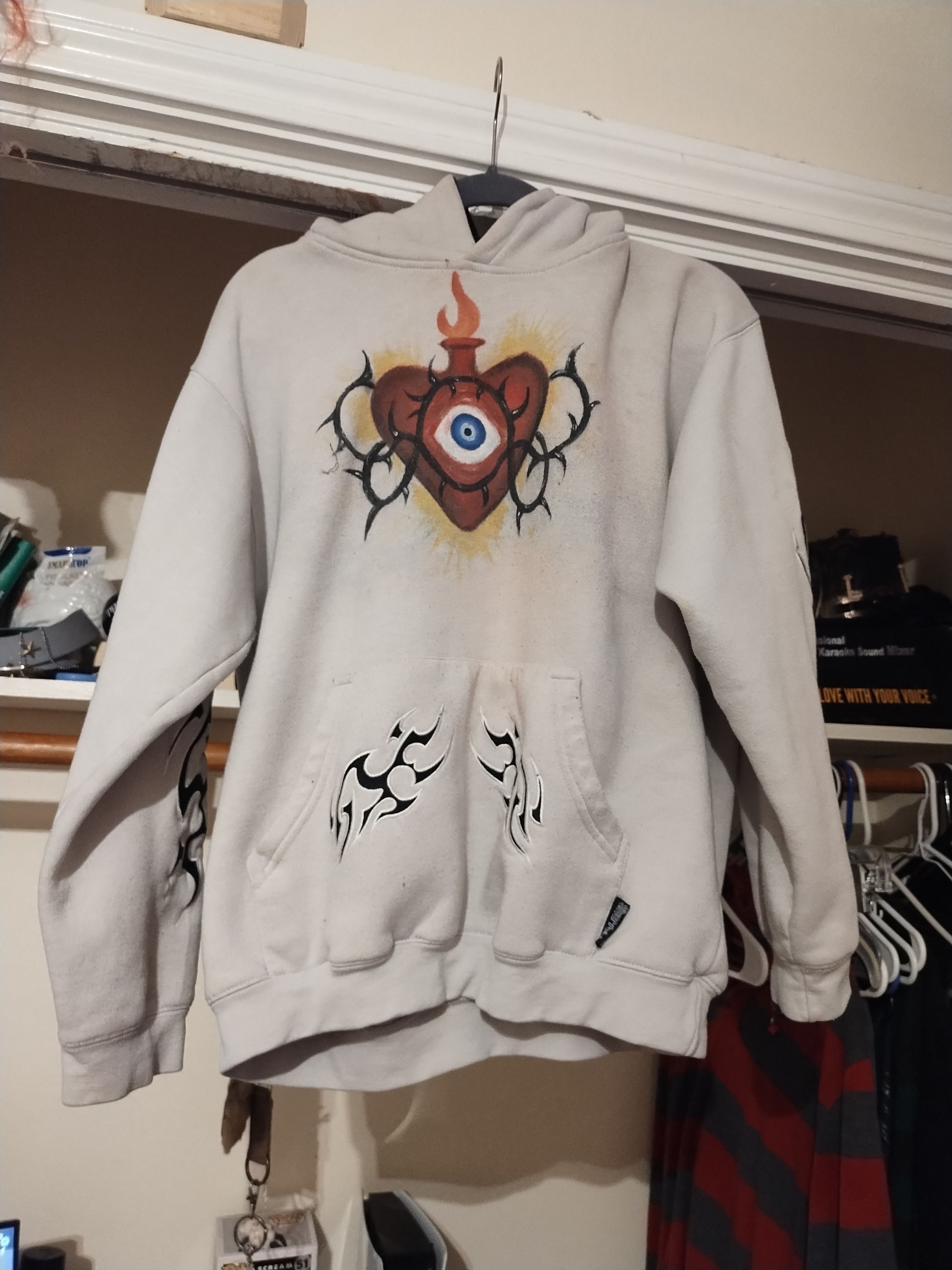 Other Hard Y2K Silver Point Graphic Hoodie, Custom Painted Size US M / EU 48-50 / 2 - 1 Thumbnail