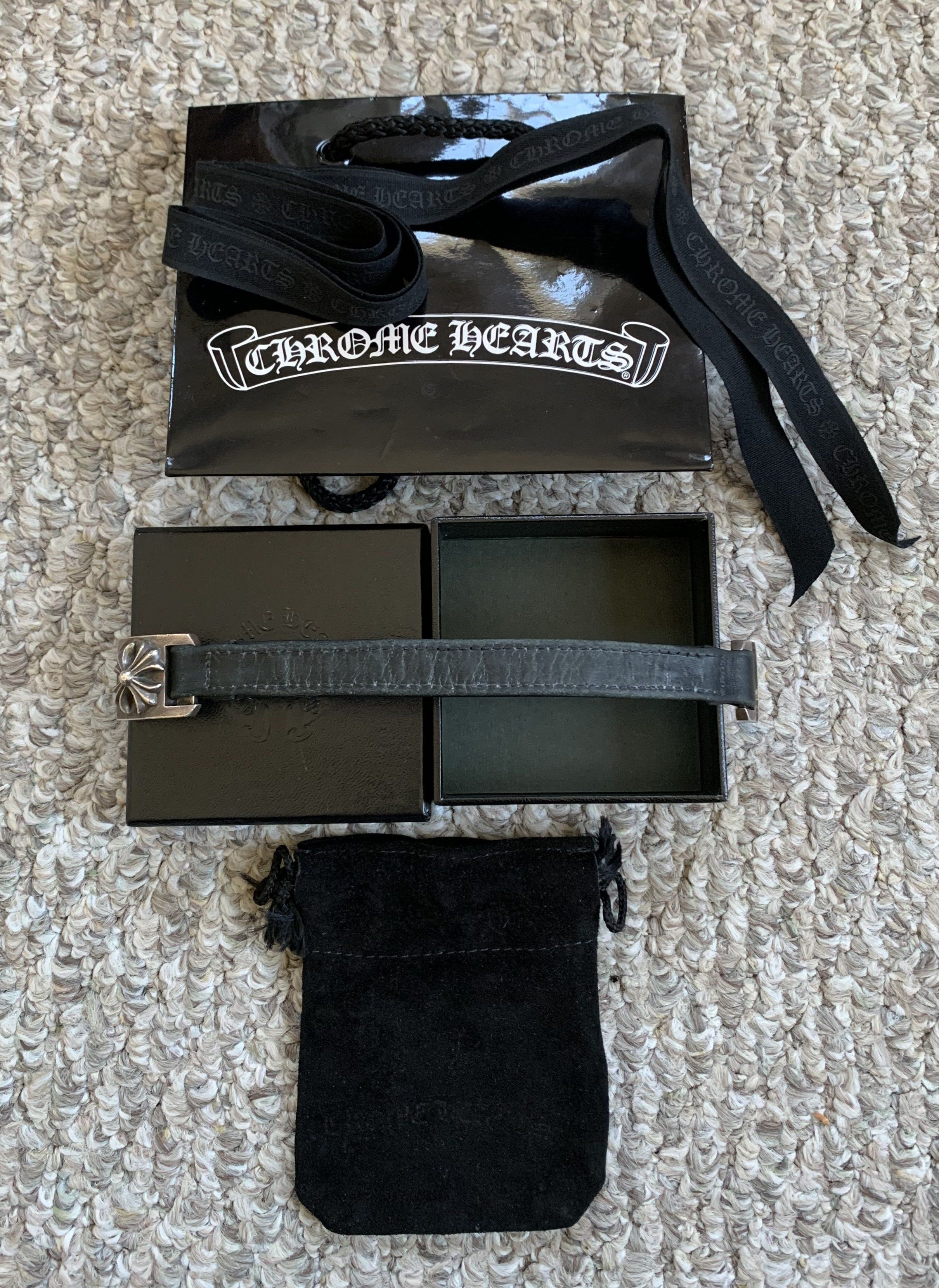 Chrome Hearts Chrome Hearts Leather Silver Cross Bracelet Size ONE SIZE - 6 Thumbnail