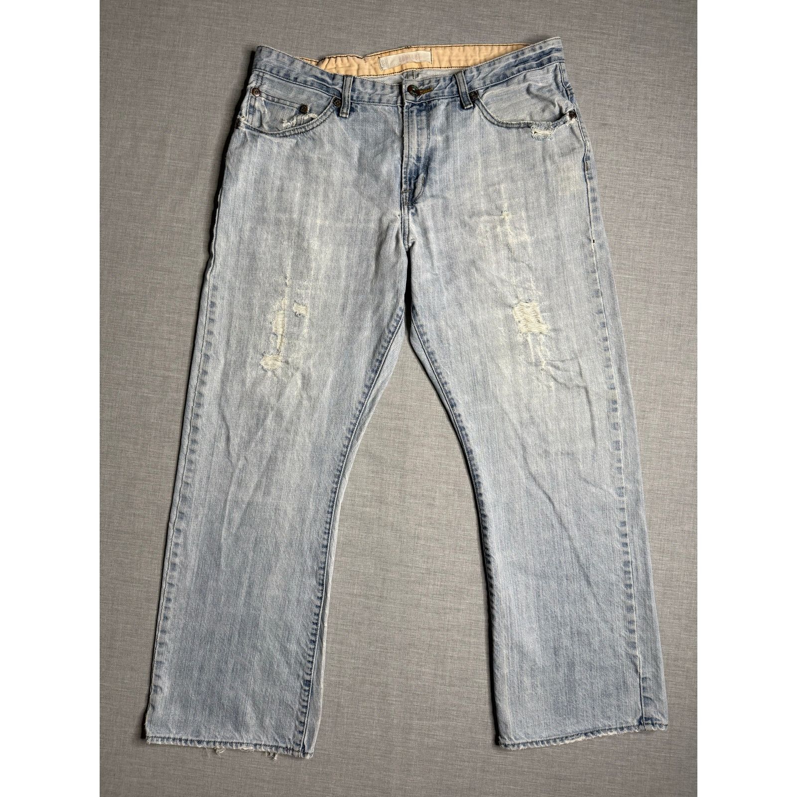 Lee × Vintage Vintage Y2K Lee Heritage Bootcut Distressed Jeans 35x29 Size US 35 - 1 Thumbnail