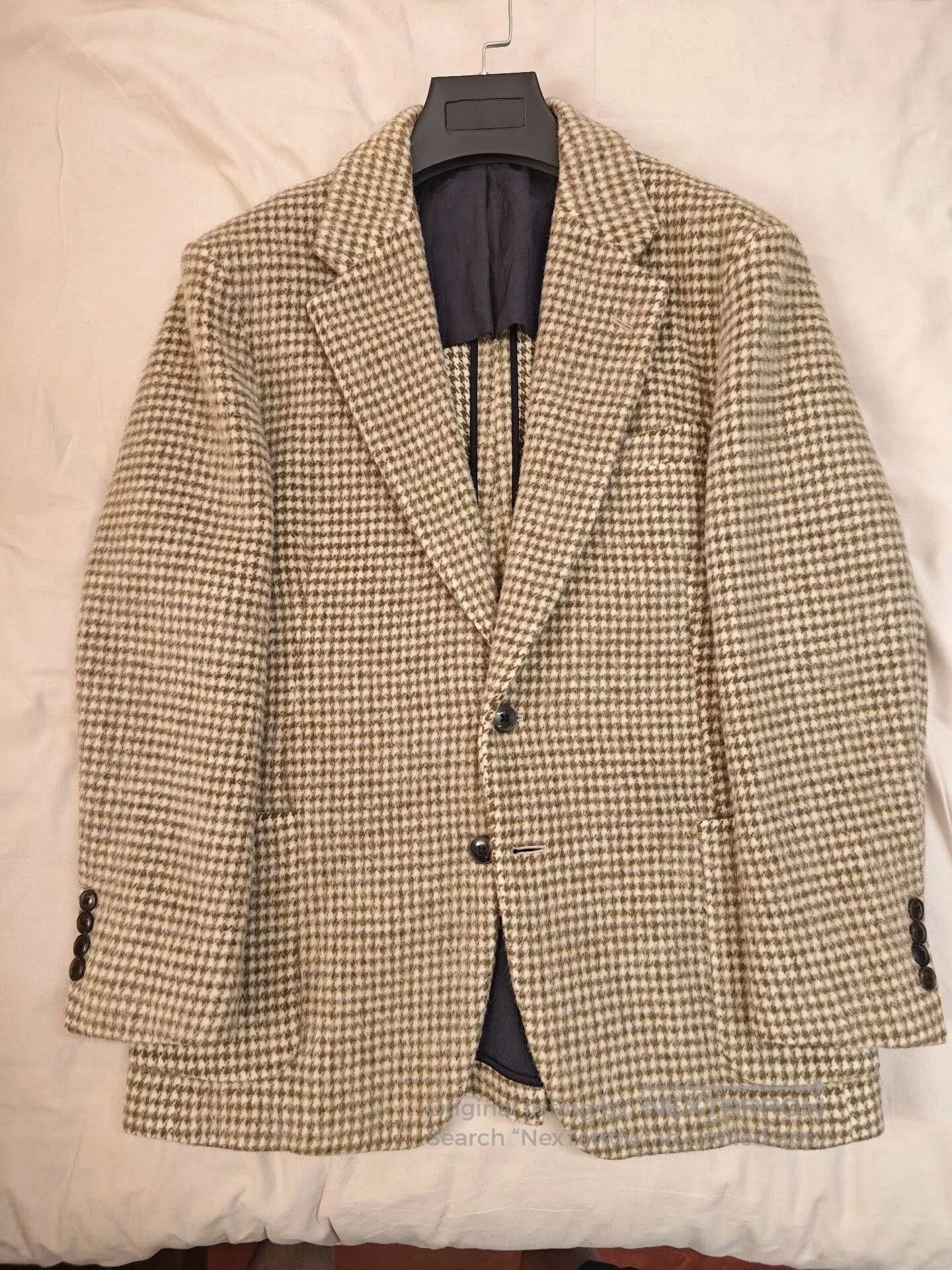 Other Beige Houndstooth Wool Blend Suit Jacket. Size US M / EU 48-50 / 2 - 5 Thumbnail
