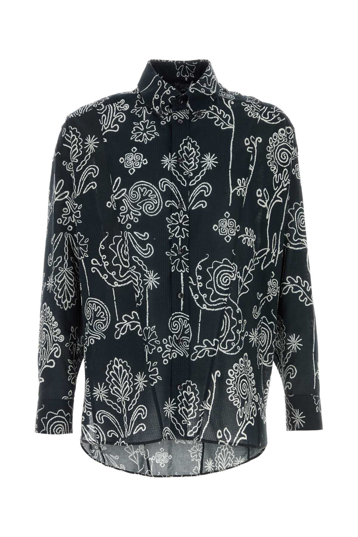 Giorgio Armani Printed Cotton Shirt Size US M / EU 48-50 / 2 - 1 Thumbnail