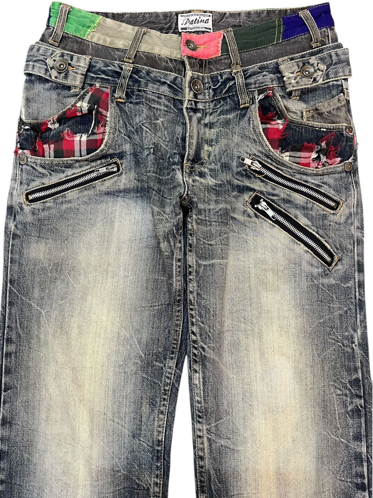 Beauty Beast × Hysteric Glamour × Japanese Brand Vintage Patina Double Waist AvantGarde Style Denim Size US 31 - 2 Thumbnail
