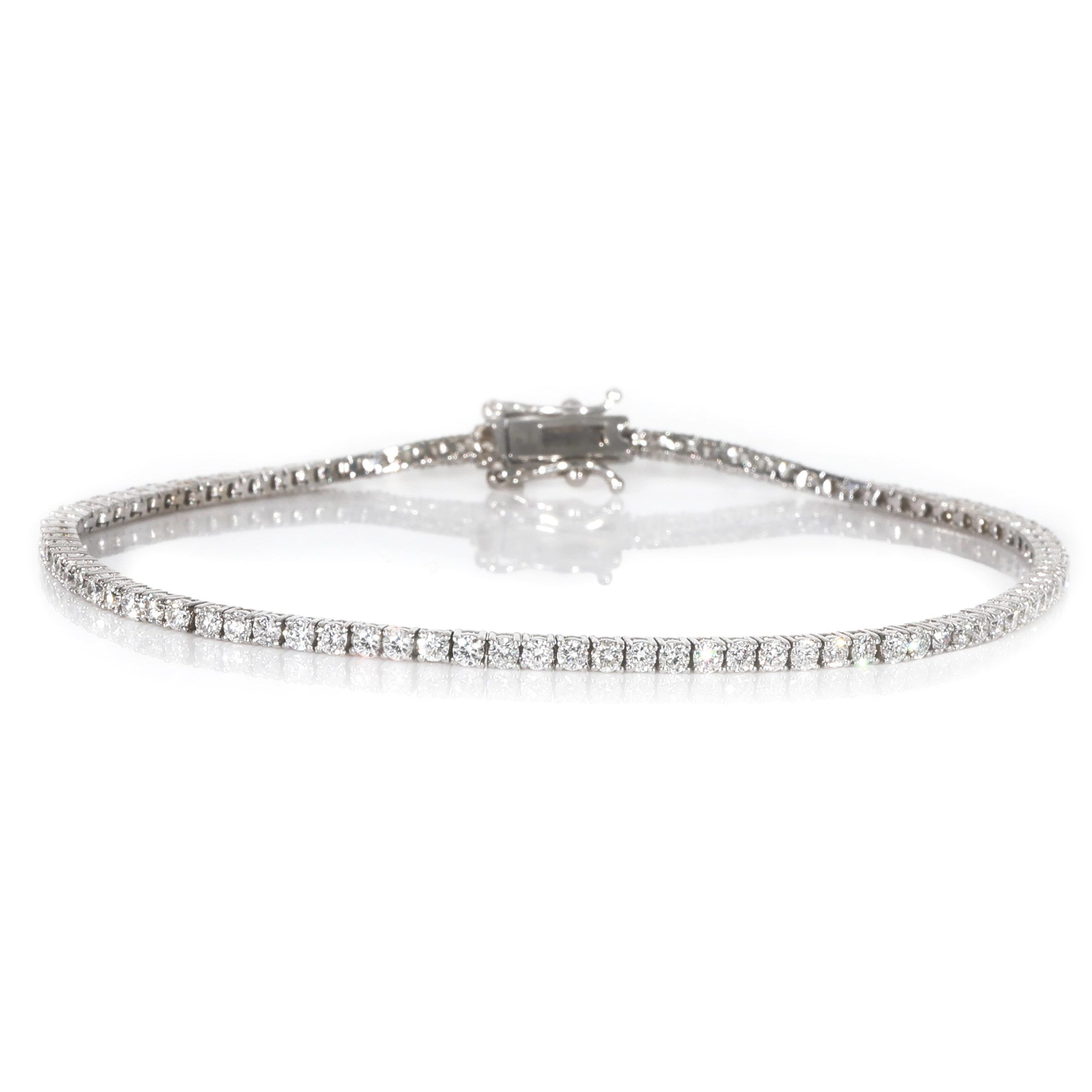 image of Cartier Diamond Tennis Bracelet In 14K White Gold 2 Ctw, Women's