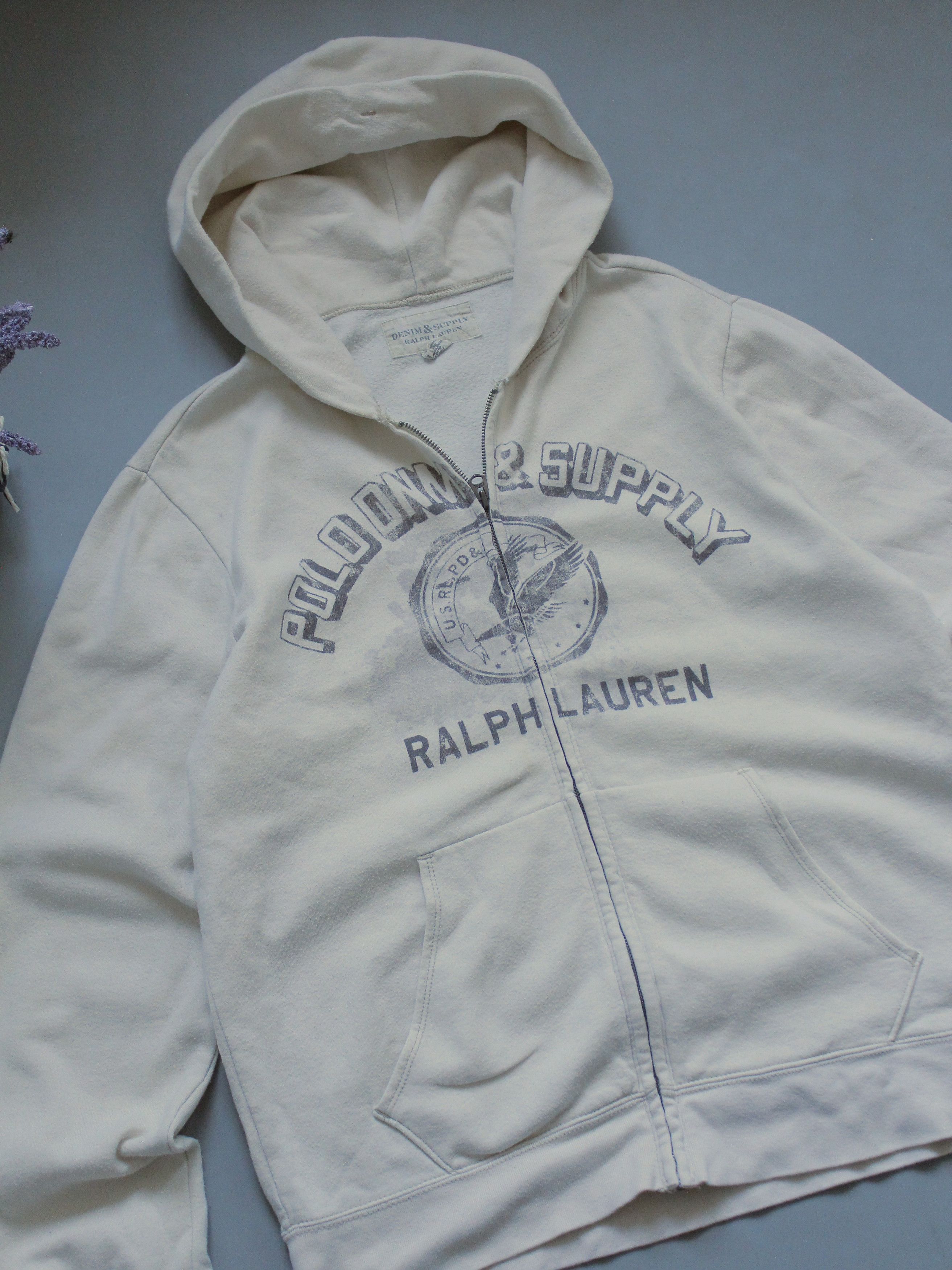 Denim & Supply Ralph Lauren × Polo Ralph Lauren × Vintage VINTAGE RALPH LAUREN DENIM & SUPPLY BEIGE ZIP HOODIE L Size US L / EU 52-54 / 3 - 2 Thumbnail