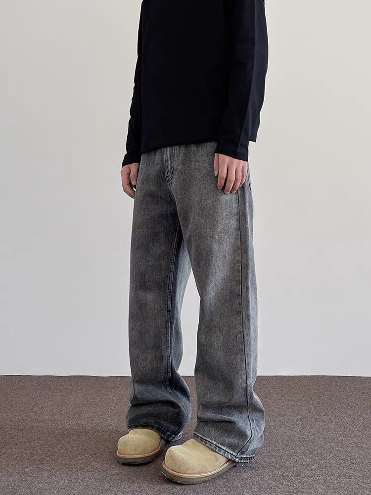 Japanese Brand × Jean Street Aged Smokey Gray Straight Leg Micro Flare Jeans Size US 32 / EU 48 - 5 Thumbnail