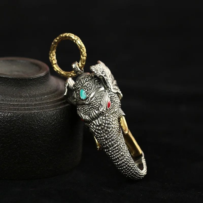 Other Wild Elephant Keyring Car Keychain Brass Holder Hanging Size ONE SIZE - 3 Thumbnail