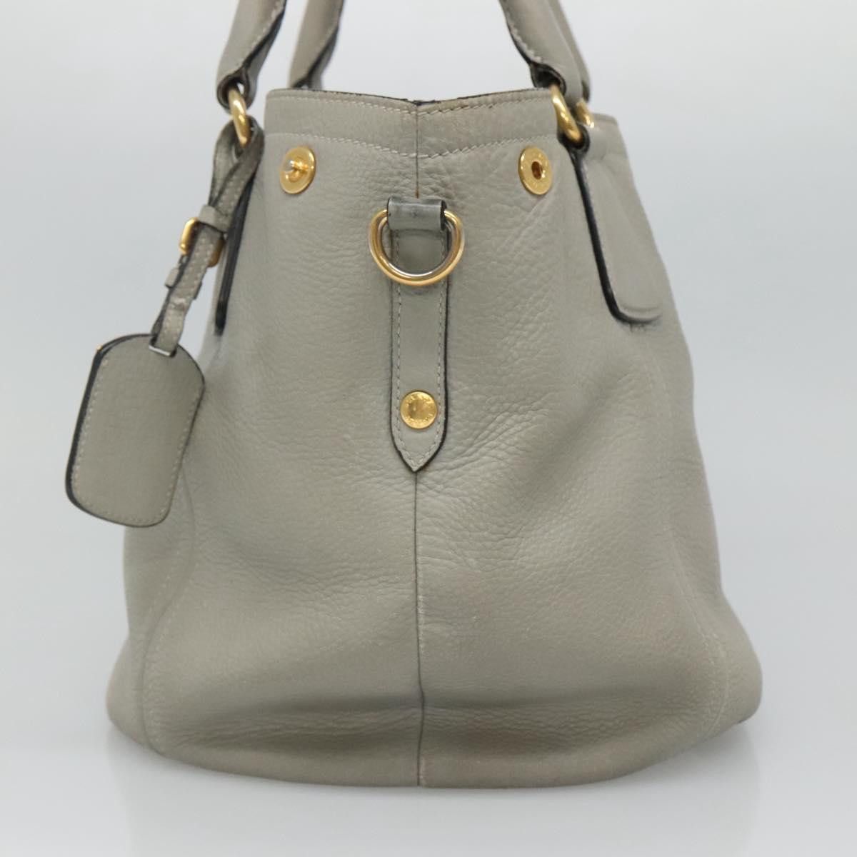 Prada PRADA Hand Bag Leather Gray Size ONE SIZE - 4 Thumbnail