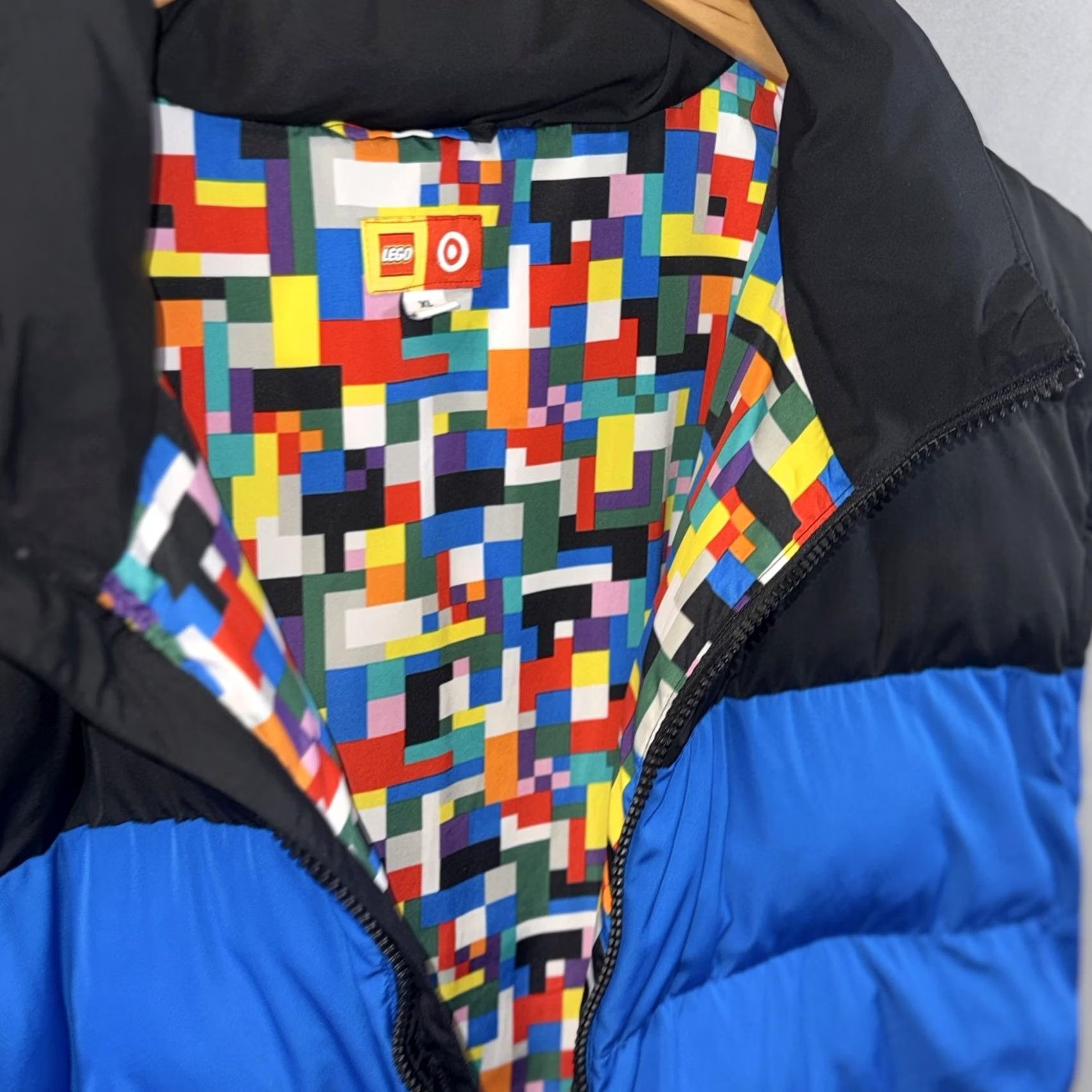 LEGO LEGO x Target Puffer Vest Mens XL Black Blue Purple Colorblock Zip Lined Warm Size US XL / EU 56 / 4 - 3 Thumbnail