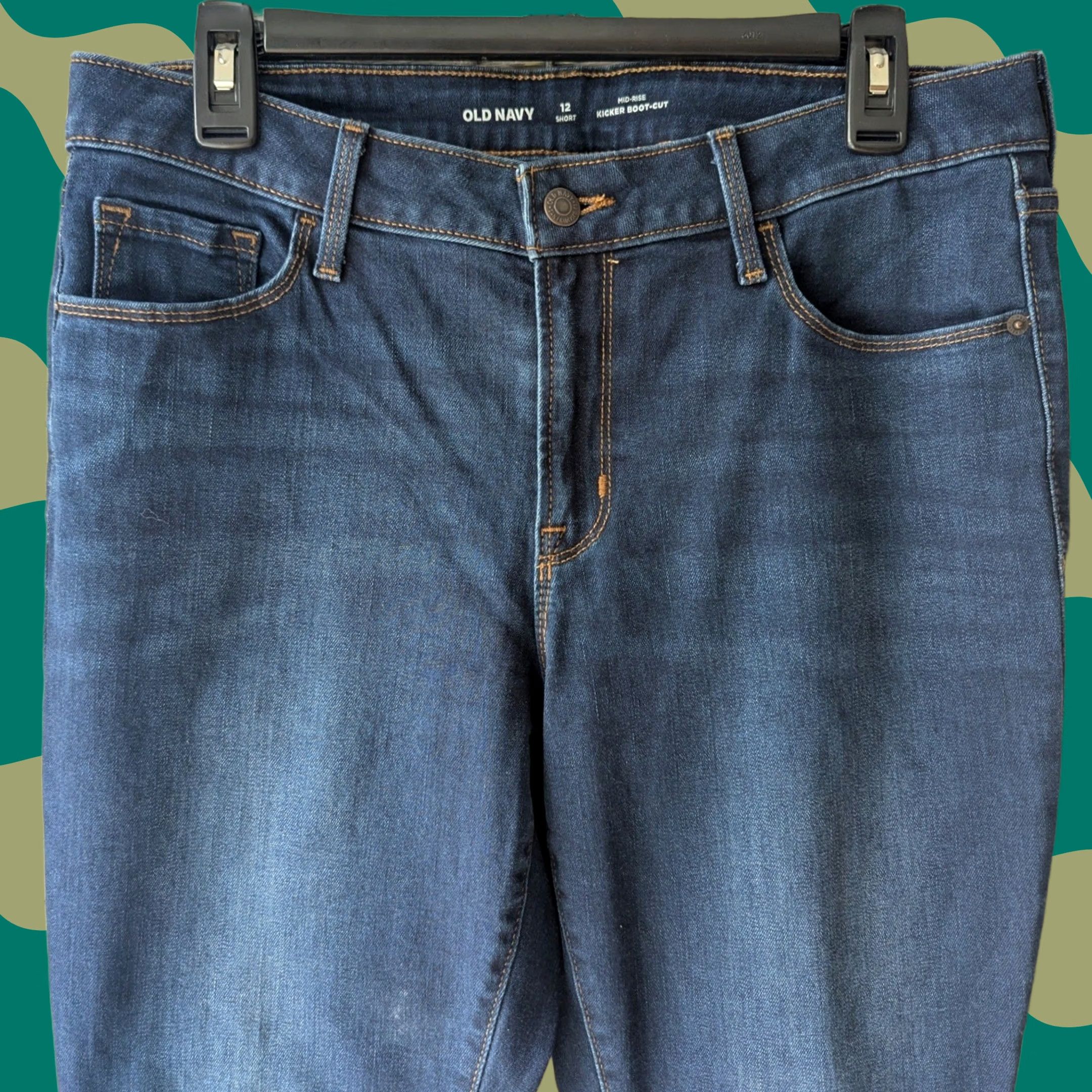 Old Navy Old Navy Kicker Boot-Cut Jeans Womens 12 Tall Mid-Rise Dark Wash Denim Indigo Boots-cut? Size 34" / US 12 / IT 48 - 1 Thumbnail