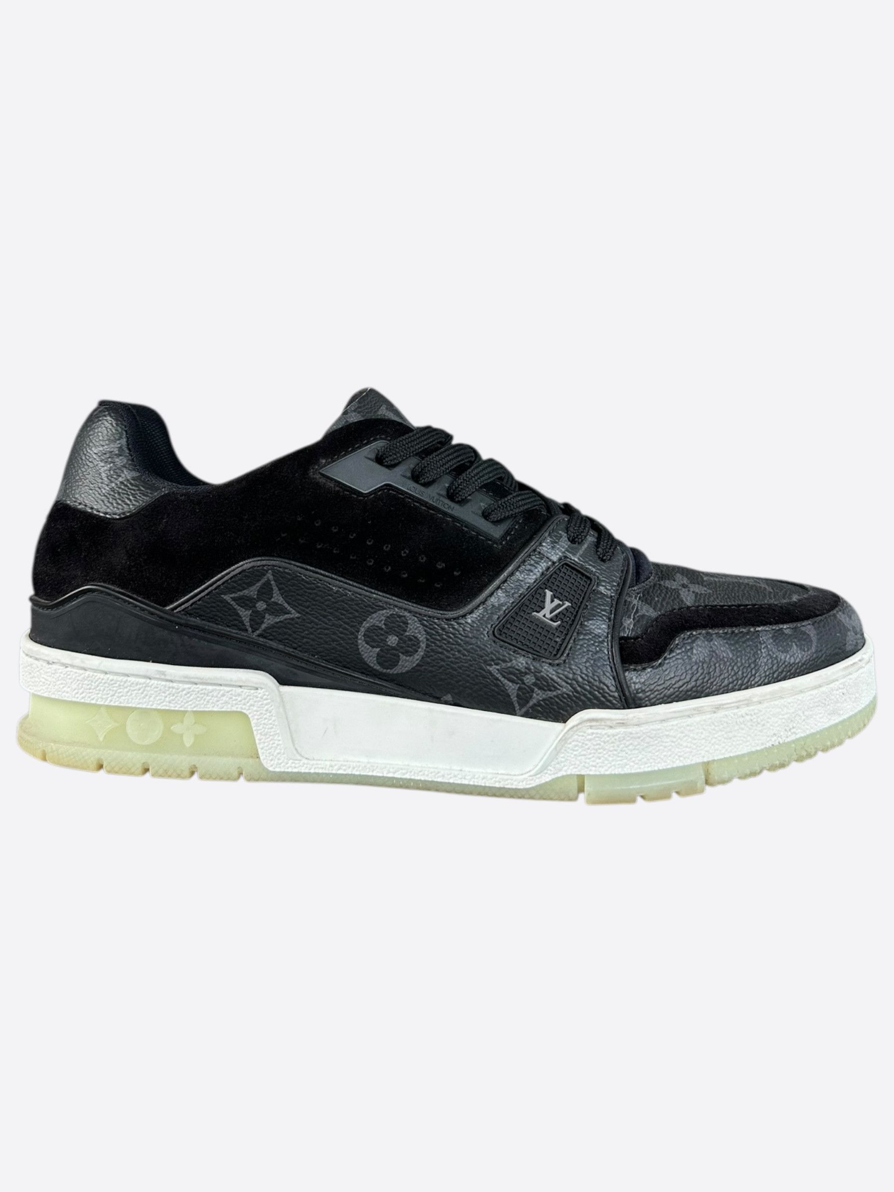 Louis Vuitton Louis Vuitton Black Monogram Eclipse Suede Trainers Size US 7 / EU 40 - 1 Thumbnail