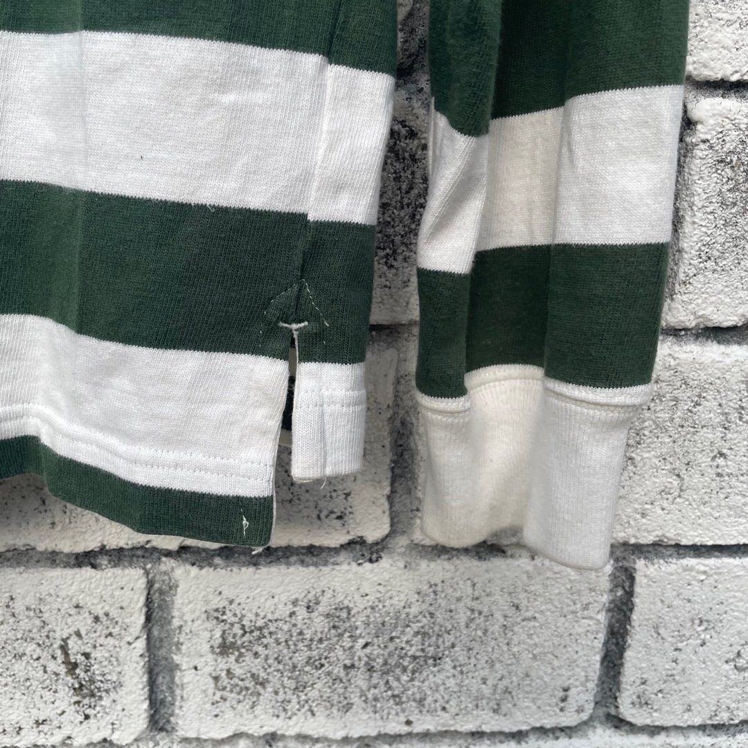 Gap Size M GAP LS Rugby Shirt in Green / White Pit 21.5 Size US M / EU 48-50 / 2 - 4 Thumbnail