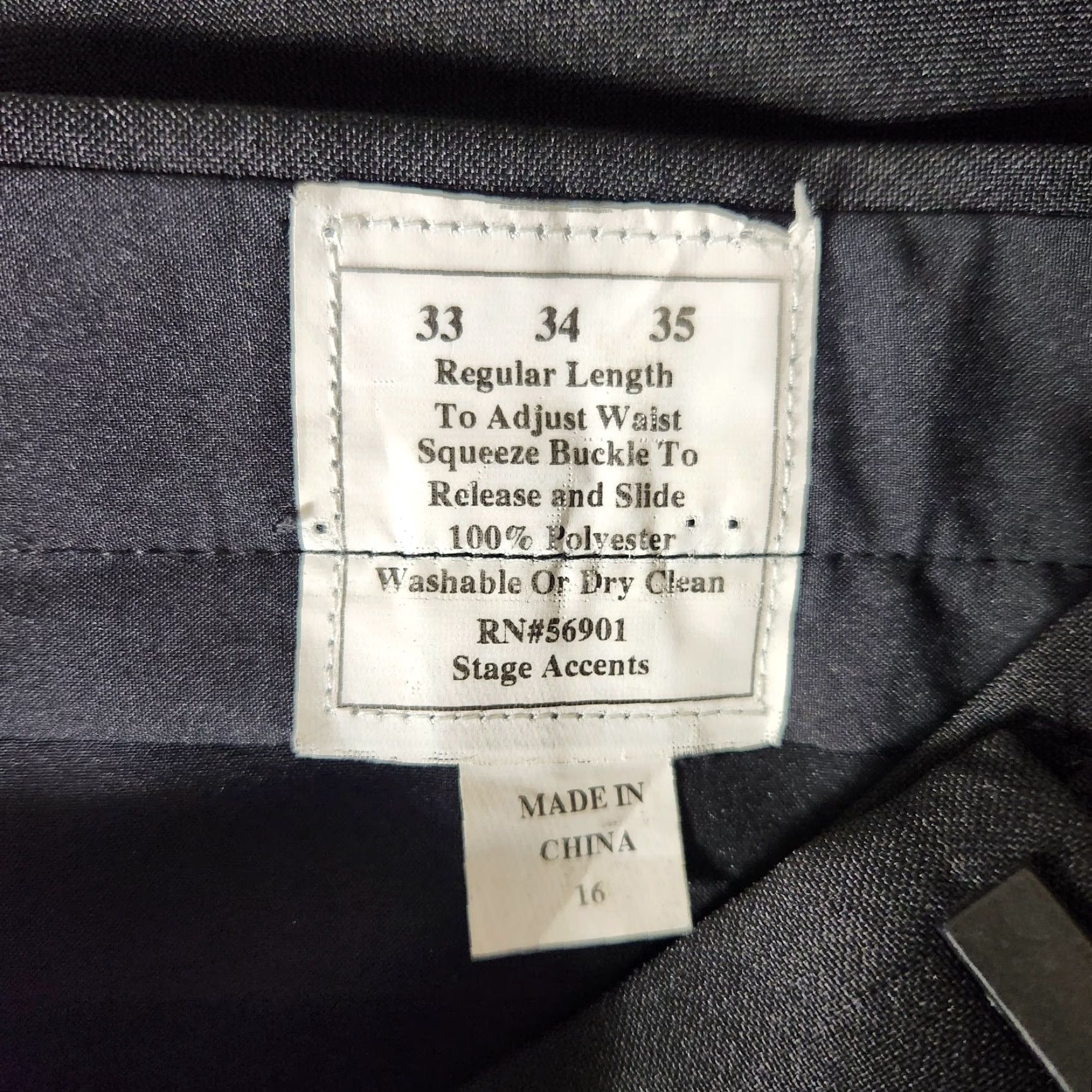 Vintage VINTAGE Stage Accents Black Adjustable Waist Pleated Tuxedo Pants Theater-Size 33-35 Mens Size 44L - 5 Thumbnail